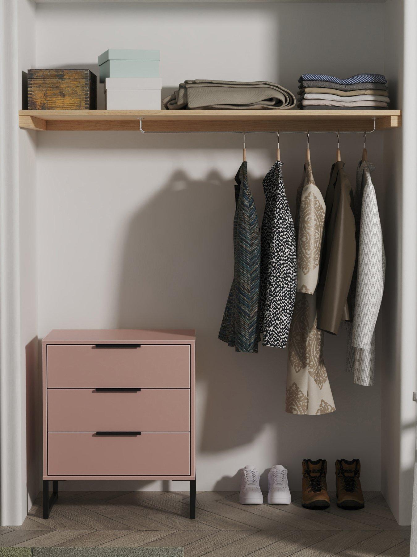 Image 1 of 5 of SWIFT Emerson Ready Assembled&nbsp;3 Drawer Midi Sideboard - Pink