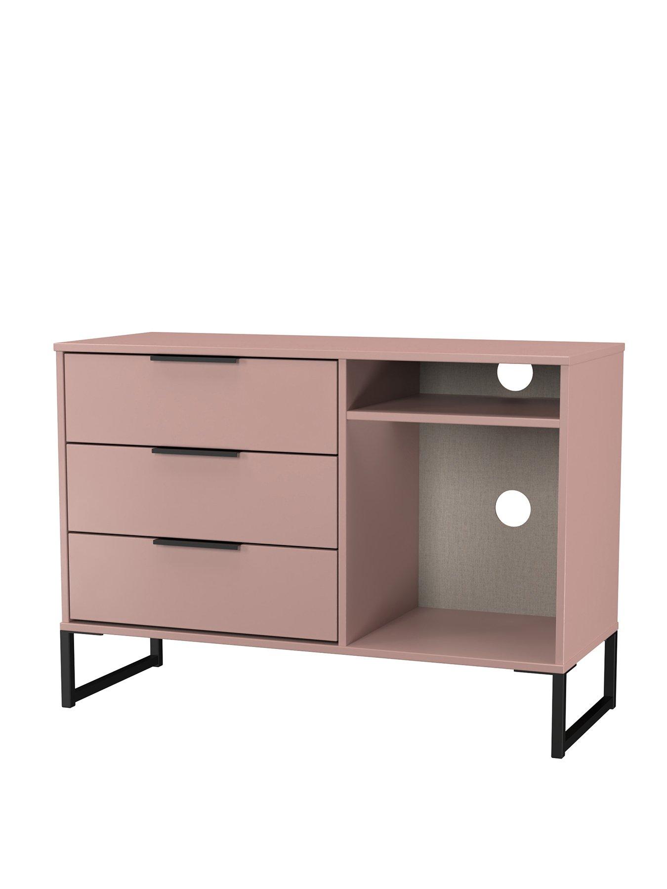 Image 3 of 5 of SWIFT Emerson Ready Assembled 3 Drawer Sideboard/TV&nbsp;Unit - Pink