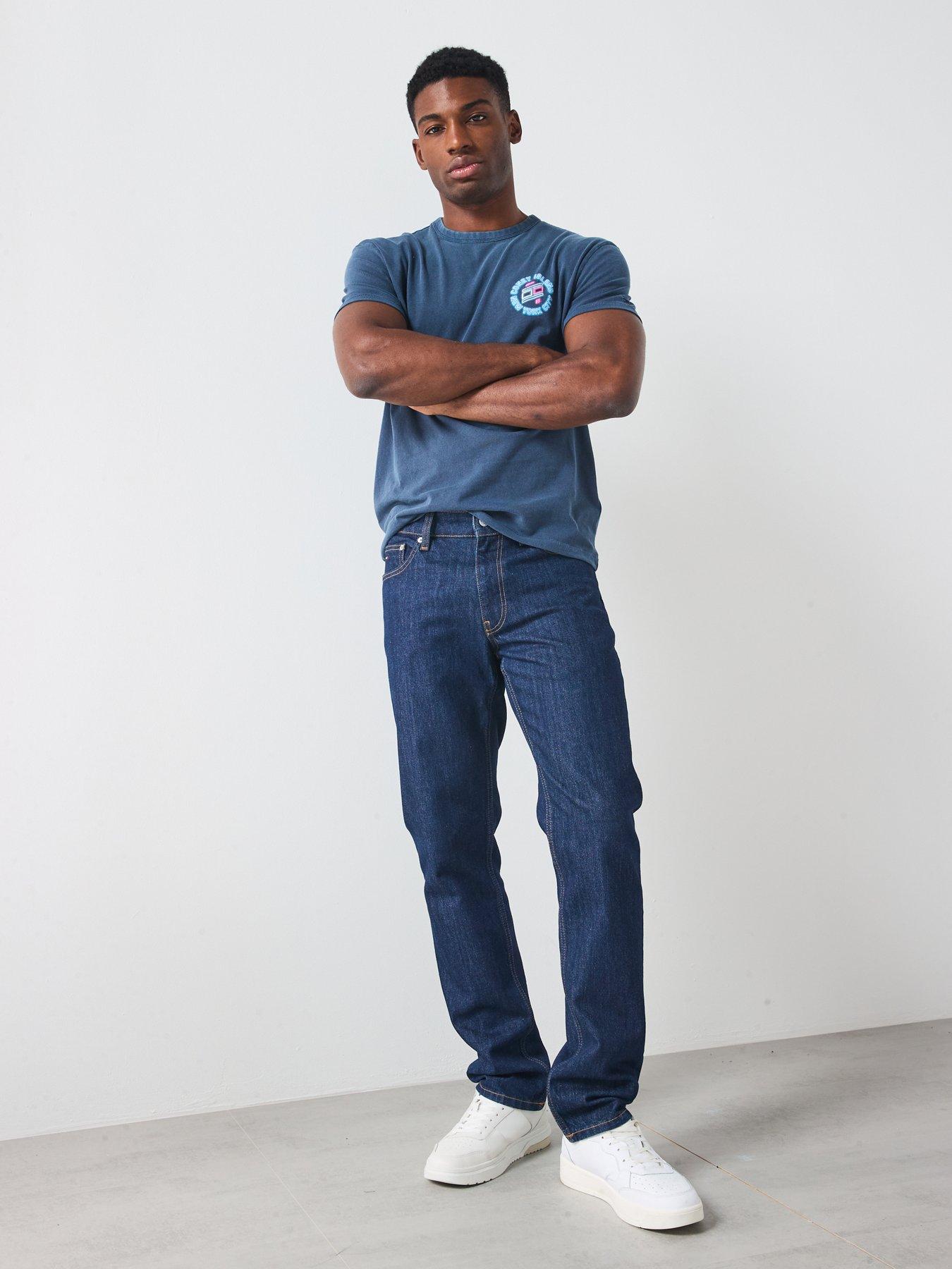  image of tommy-jeans-neon-lights-back-graphic-t-shirt-navy