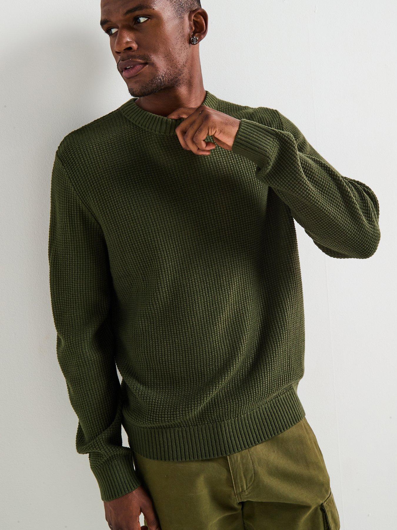 undefined Roy Knit Crew Neck Knitted Jumper - Khaki