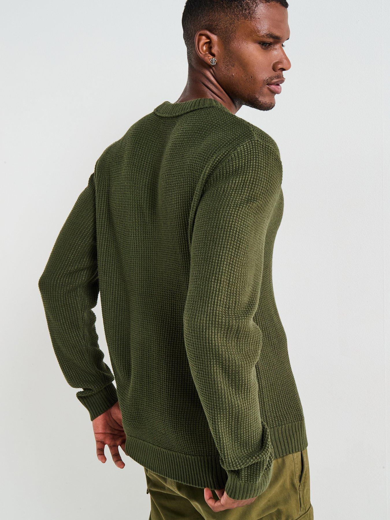 Image 2 of 6 of Jack & Jones Roy Knit Crew Neck Knitted Jumper - Khaki