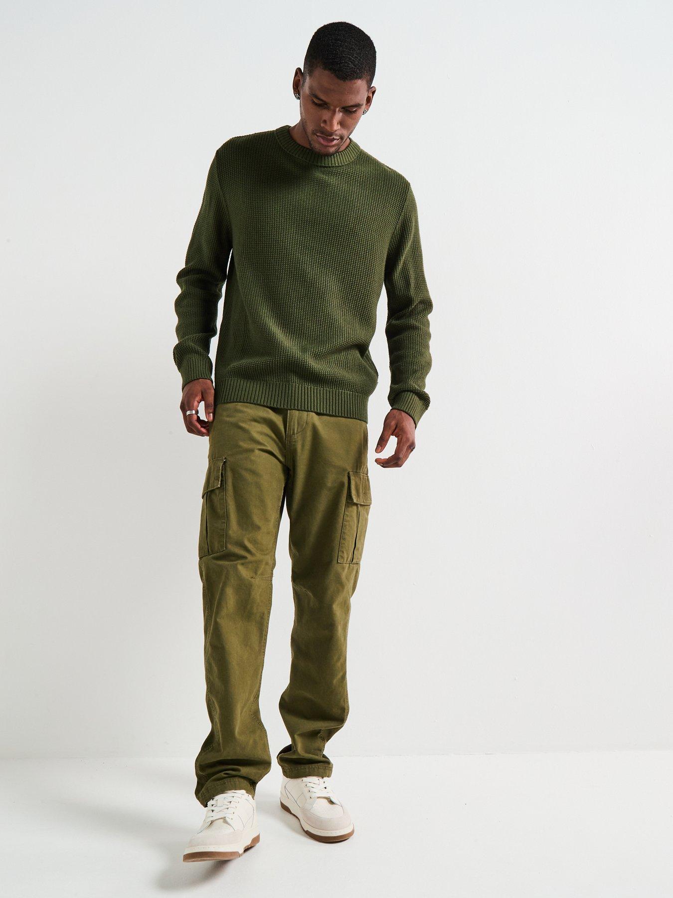 Image 3 of 6 of Jack & Jones Roy Knit Crew Neck Knitted Jumper - Khaki