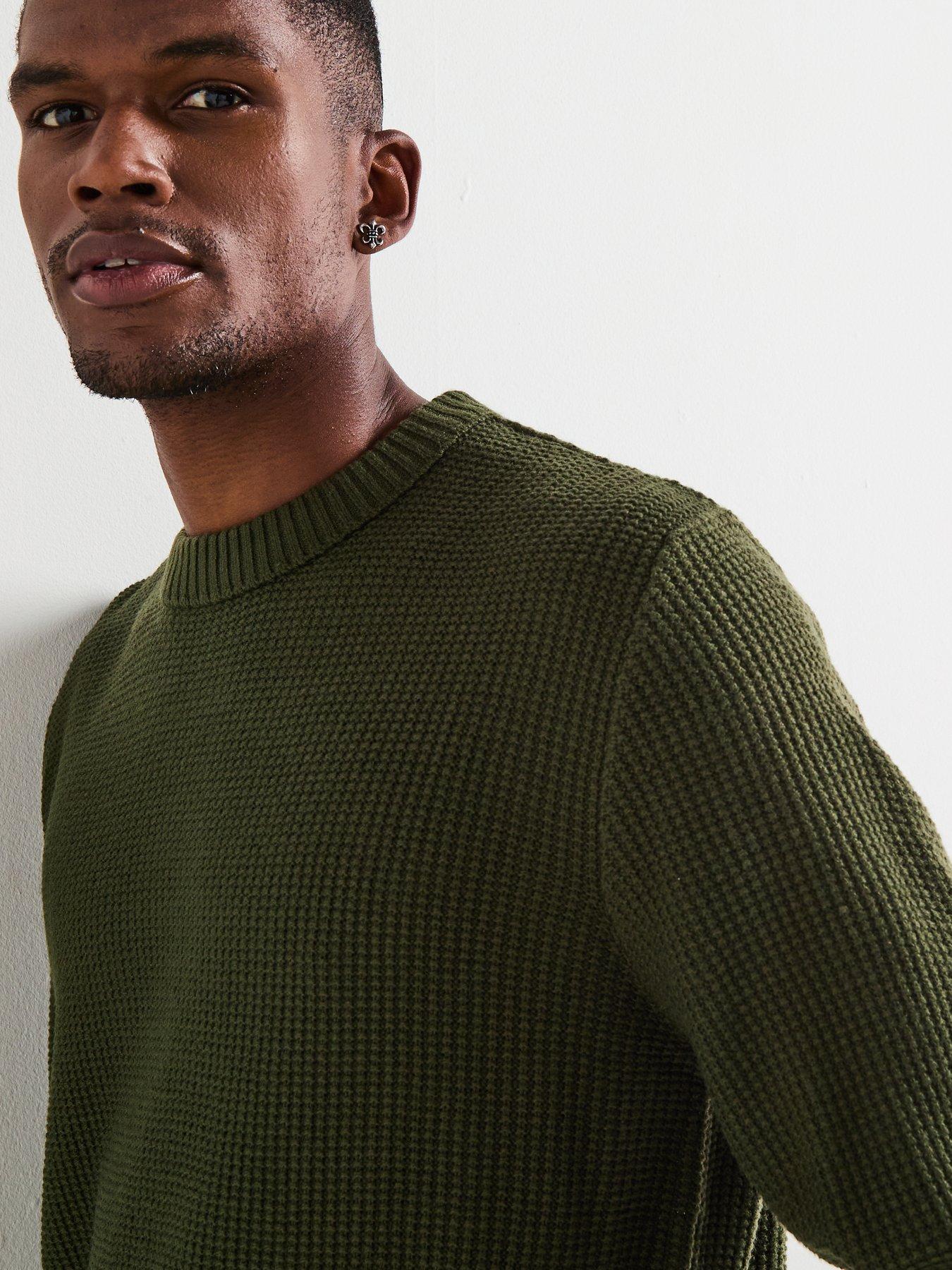 Image 4 of 6 of Jack & Jones Roy Knit Crew Neck Knitted Jumper - Khaki