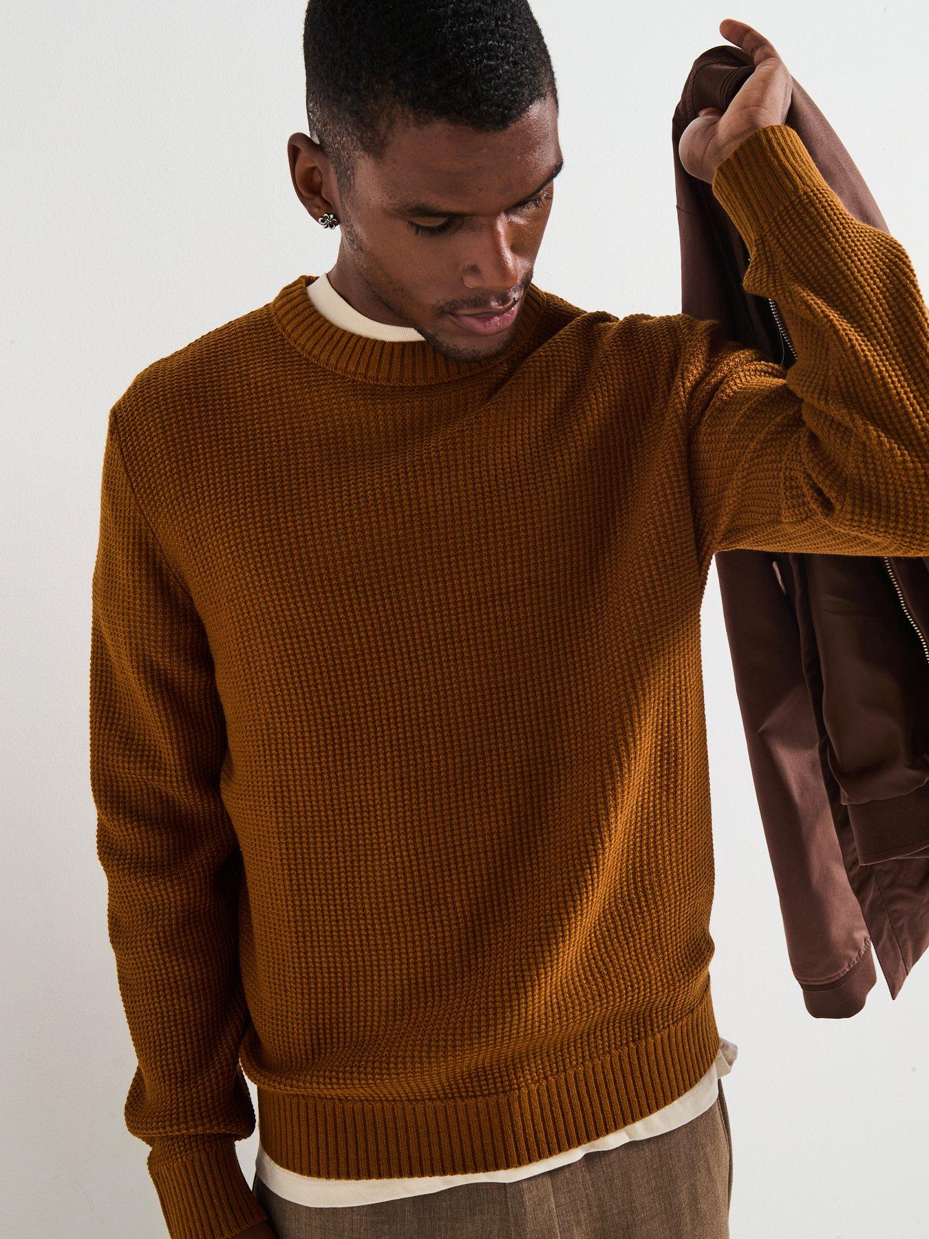 undefined Roy Knit Crew Neck Knitted Jumper - Brown