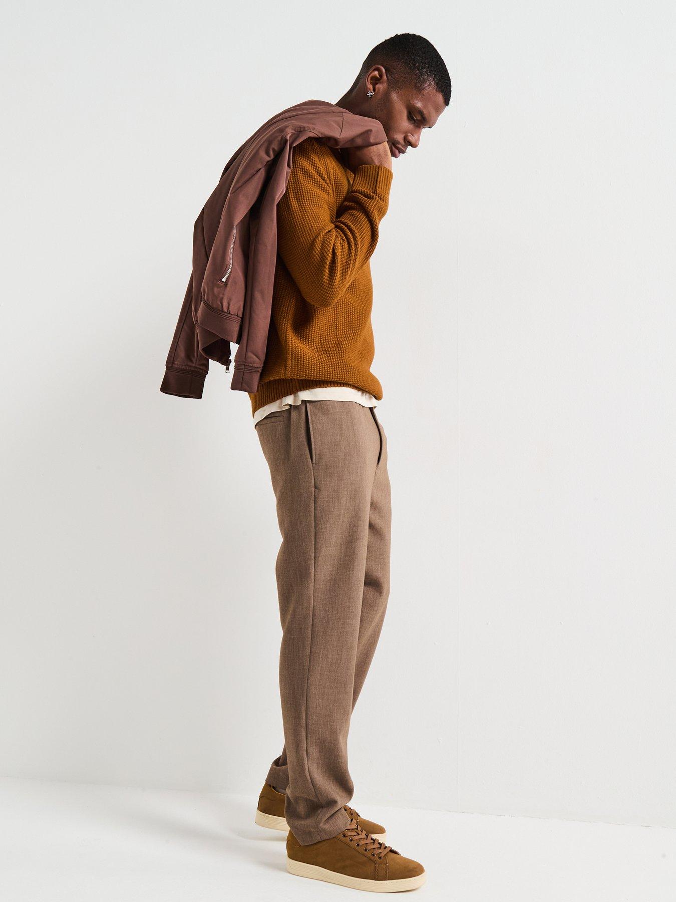 Image 3 of 6 of Jack & Jones Roy Knit Crew Neck Knitted Jumper - Brown