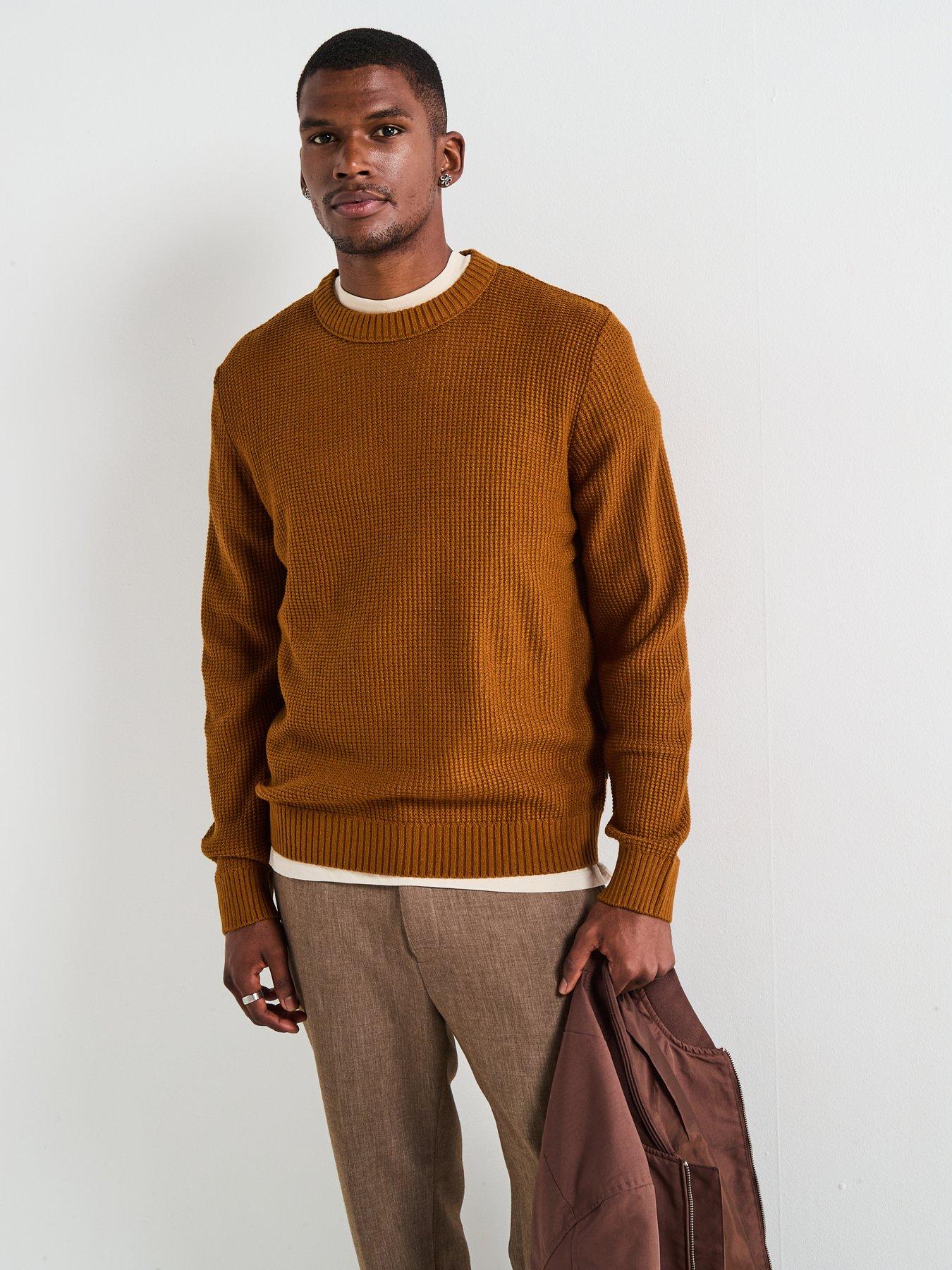 Image 5 of 6 of Jack & Jones Roy Knit Crew Neck Knitted Jumper - Brown