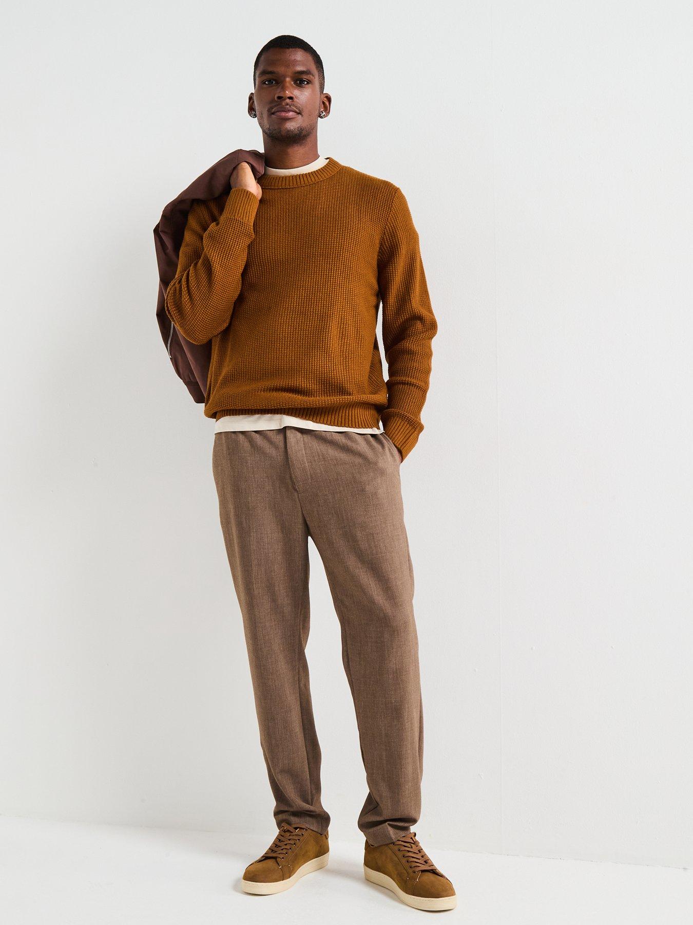 Image 6 of 6 of Jack & Jones Roy Knit Crew Neck Knitted Jumper - Brown