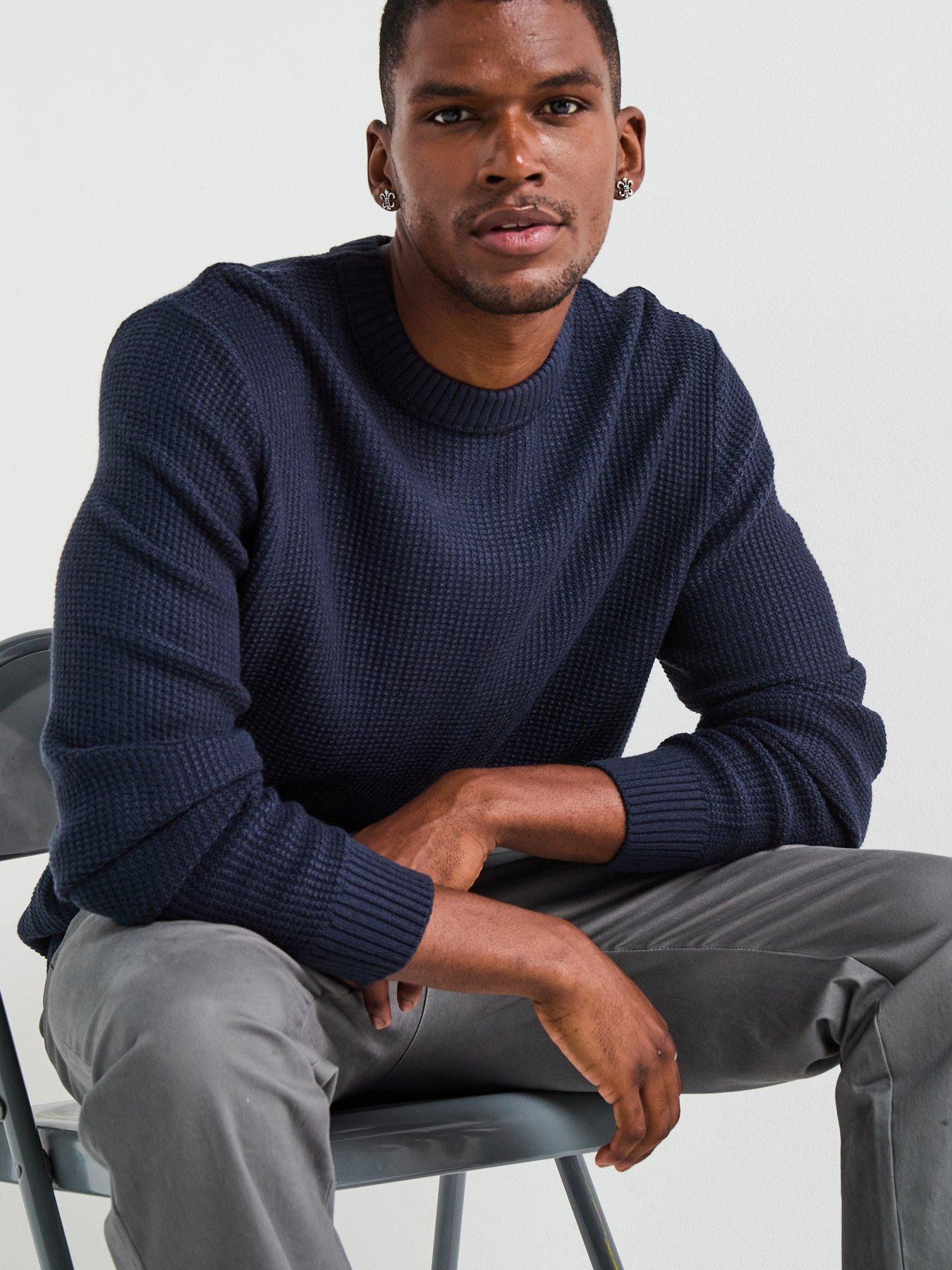 undefined Roy Knit Crew Neck Knitted Jumper - Navy