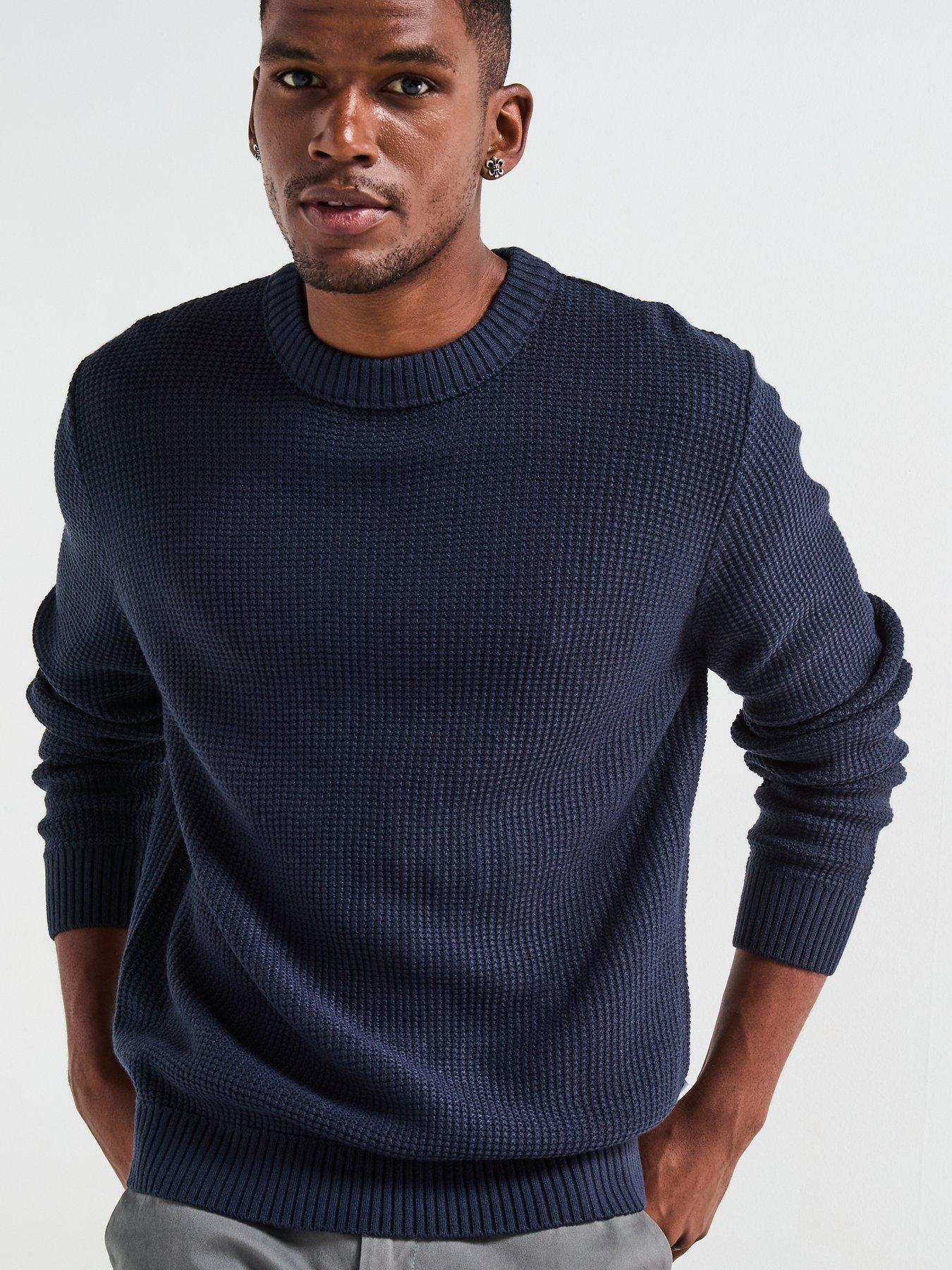 Image 4 of 6 of Jack & Jones Roy Knit Crew Neck Knitted Jumper - Navy