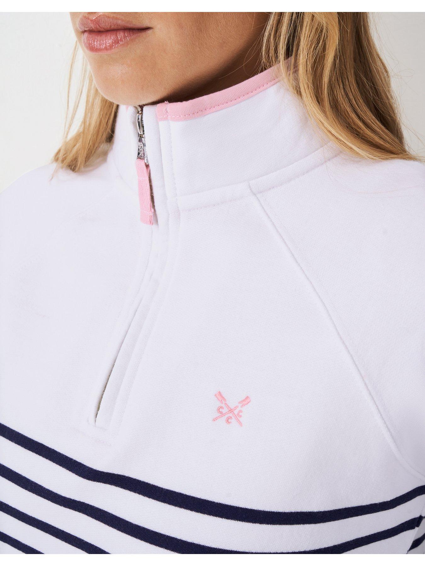  image of crew-clothing-half-zip-sweat-white