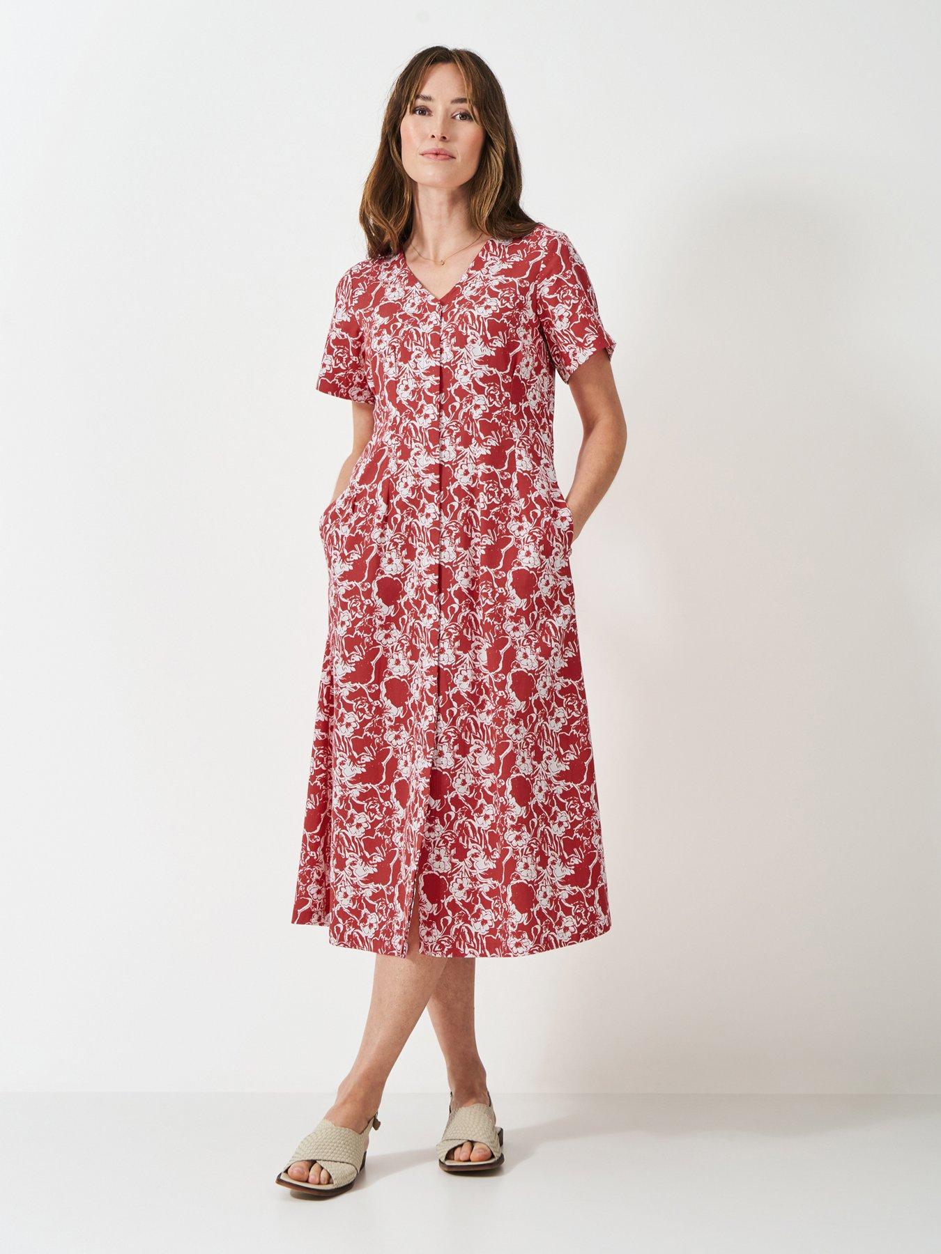 undefined Jenna Darted Lyocell Dress - Red