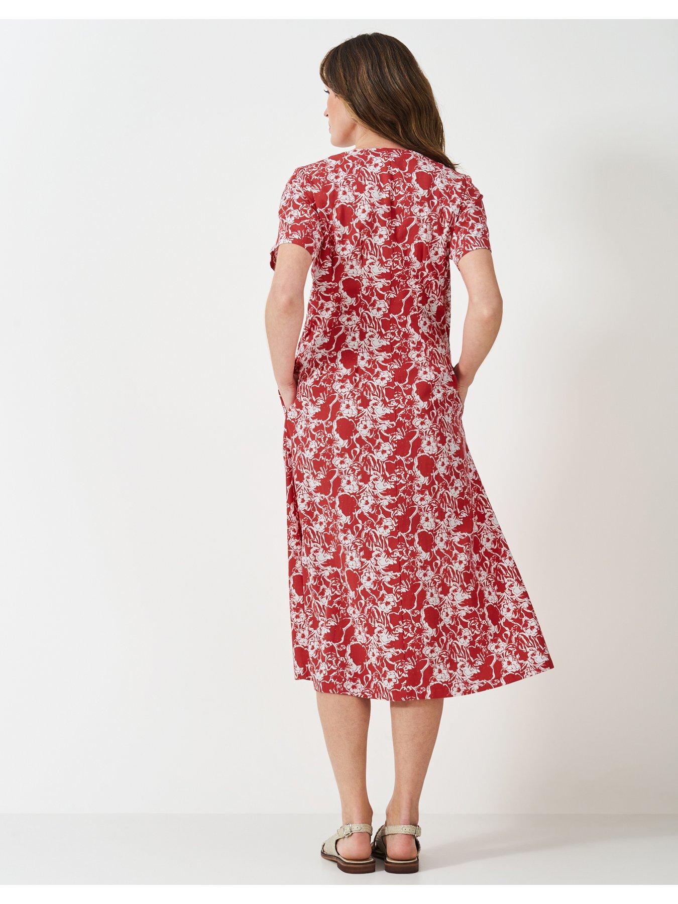 stillFront image of crew-clothing-jenna-darted-lyocell-dress-red