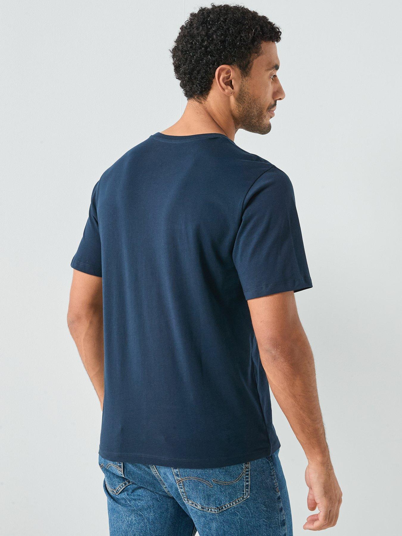  image of jack-jones-short-sleeve-logo-t-shirt-navy