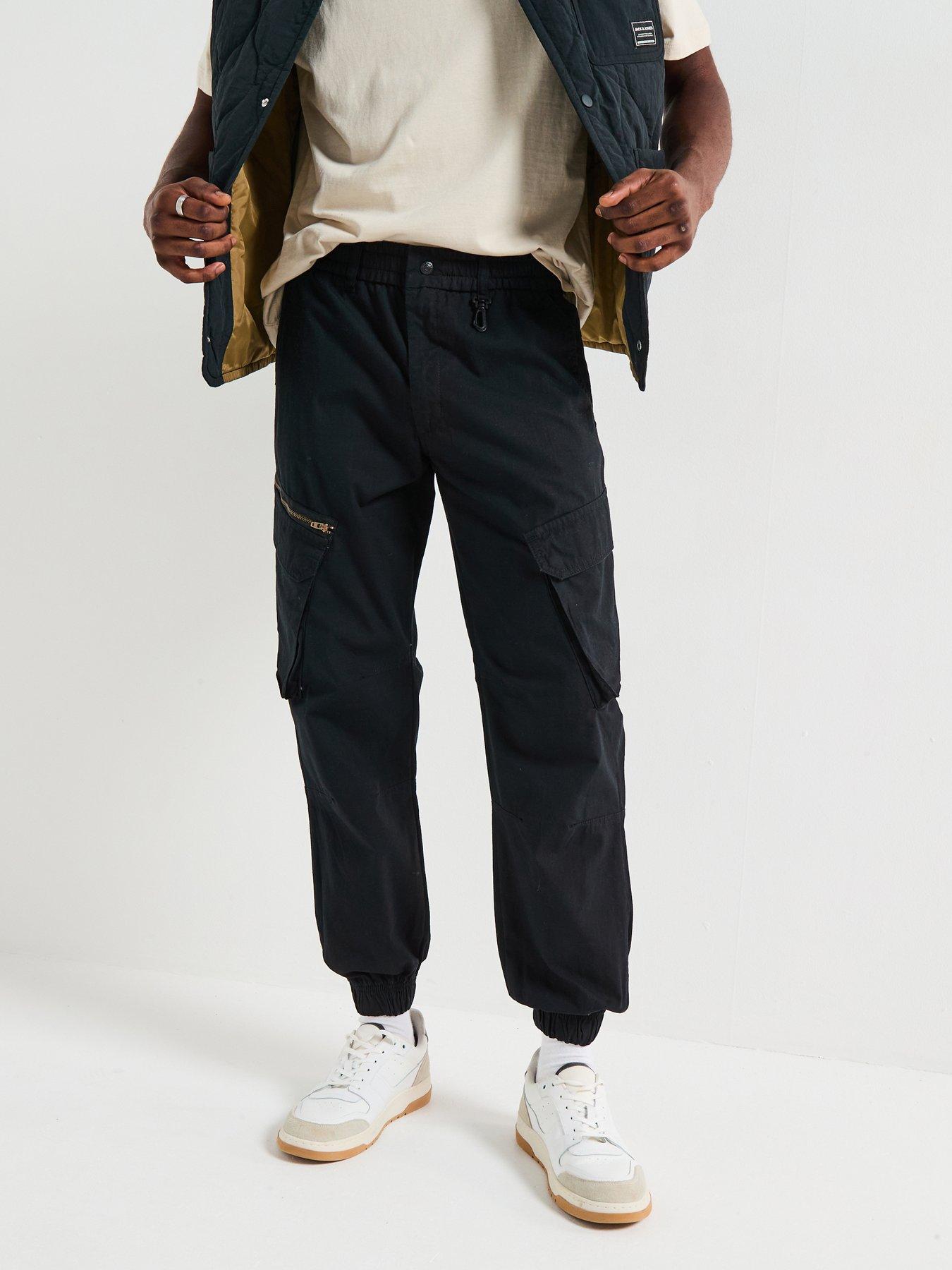 Jack & Jones Kane Elliot Cuffed Cargo Pants - Black