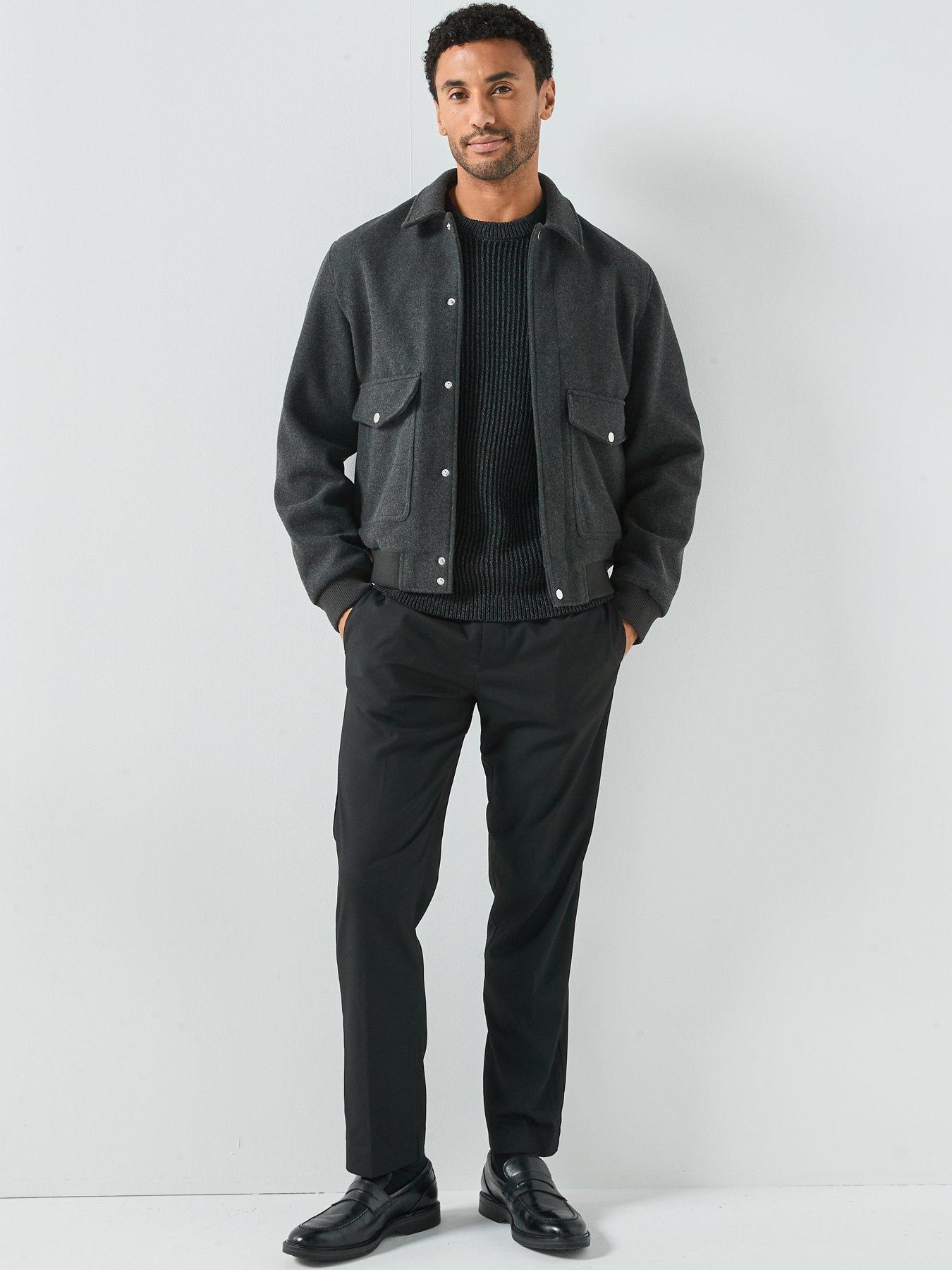 Image 3 of 6 of Jack & Jones Shane Short Felted Bomber - Black