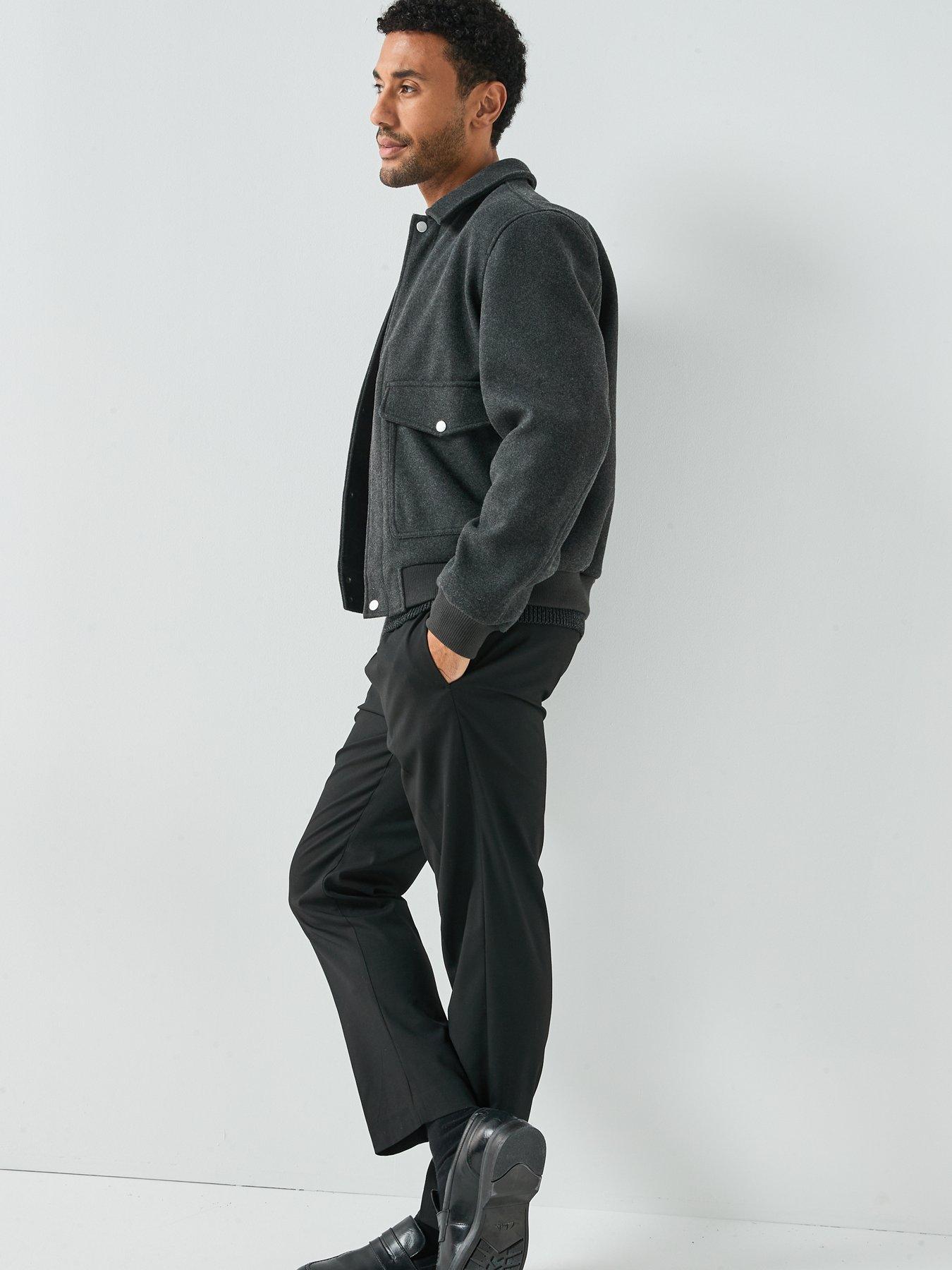 Image 6 of 6 of Jack & Jones Shane Short Felted Bomber - Black