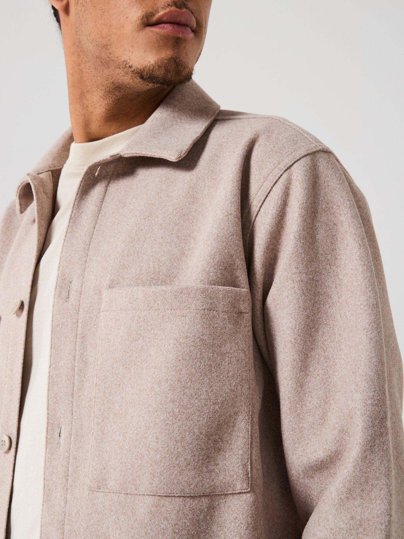 Image 4 of 4 of Jack & Jones Jerry Long Sleeve Overshirt - Cream