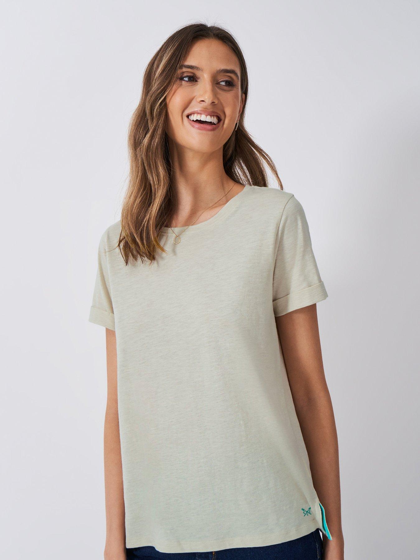 undefined Slub Neck T-Shirt - Beige