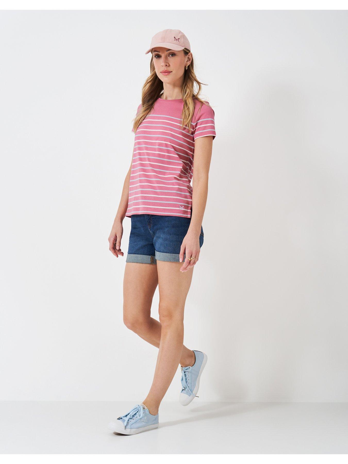  image of crew-clothing-breton-striped-t-shirt-blue