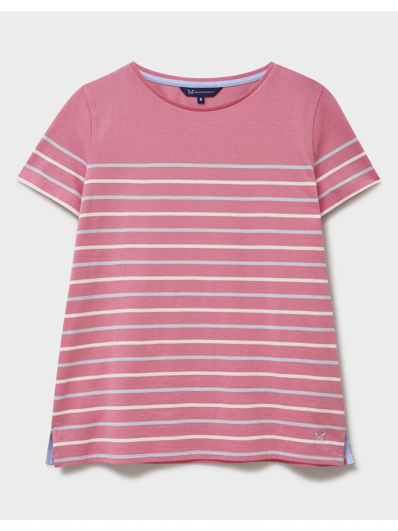  image of crew-clothing-breton-striped-t-shirt-blue