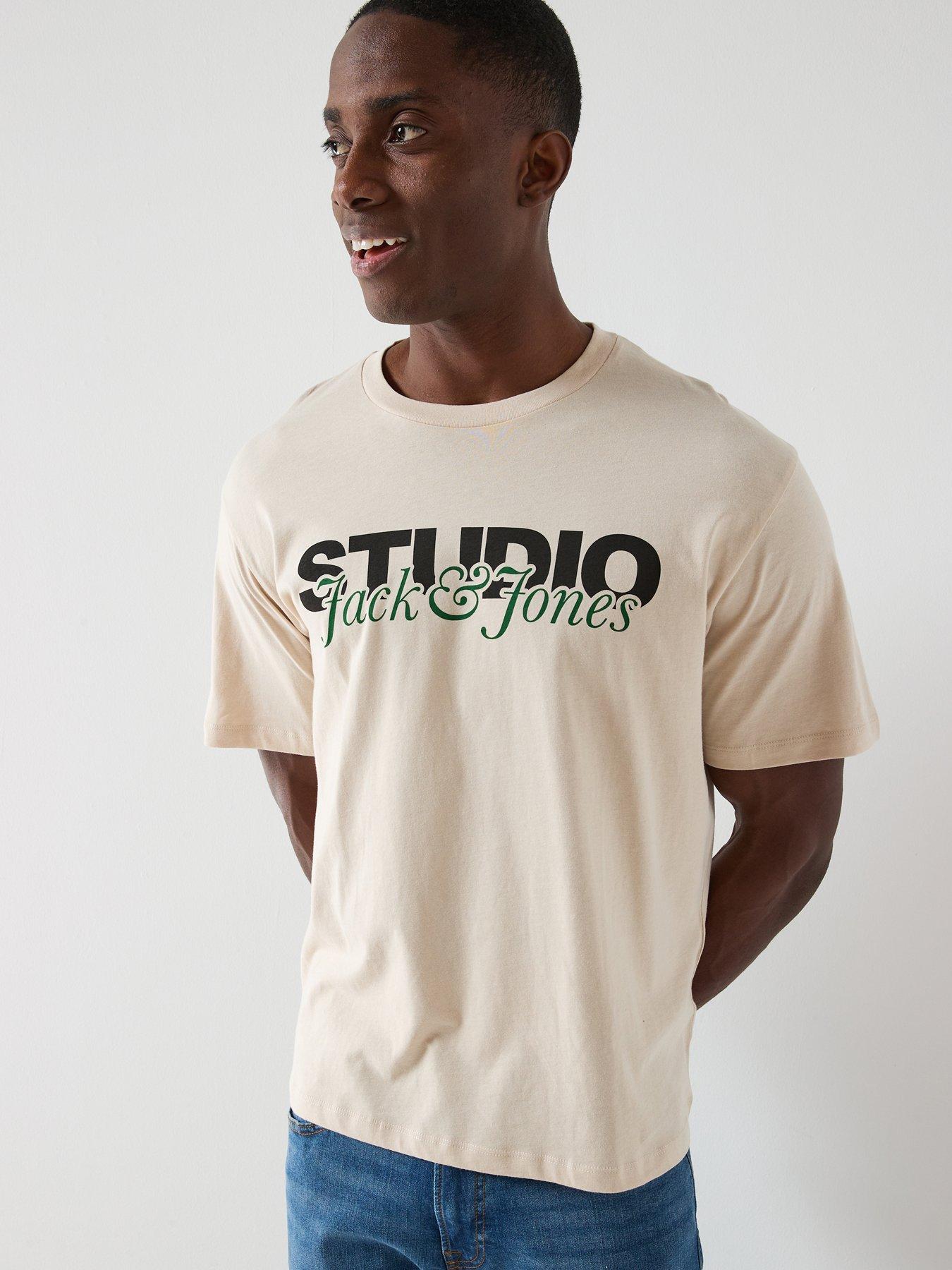jack-jones-graphic-short-sleeve-t-shirt-beige