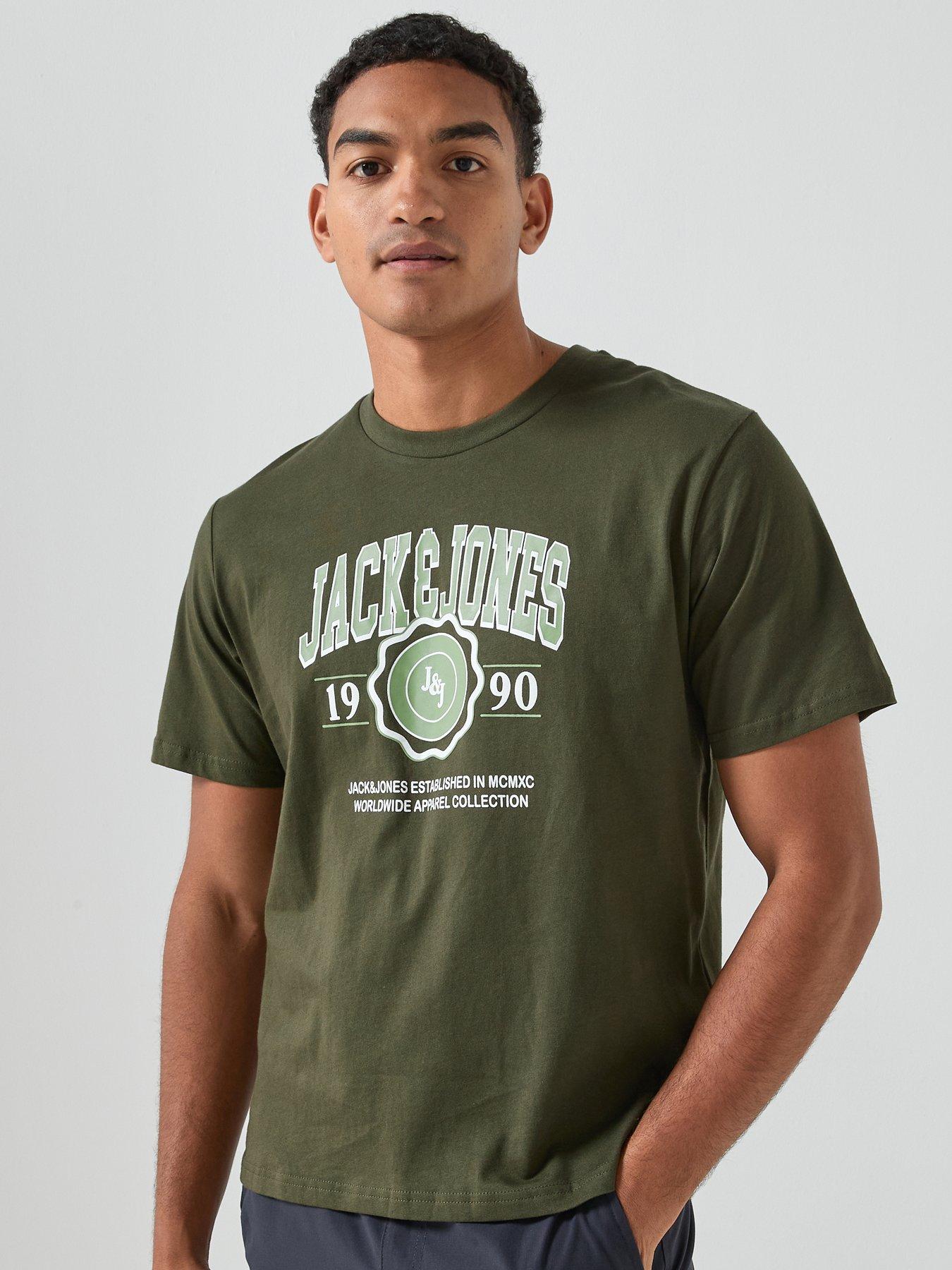 image of jack-jones-graphic-short-sleeve-t-shirt-green