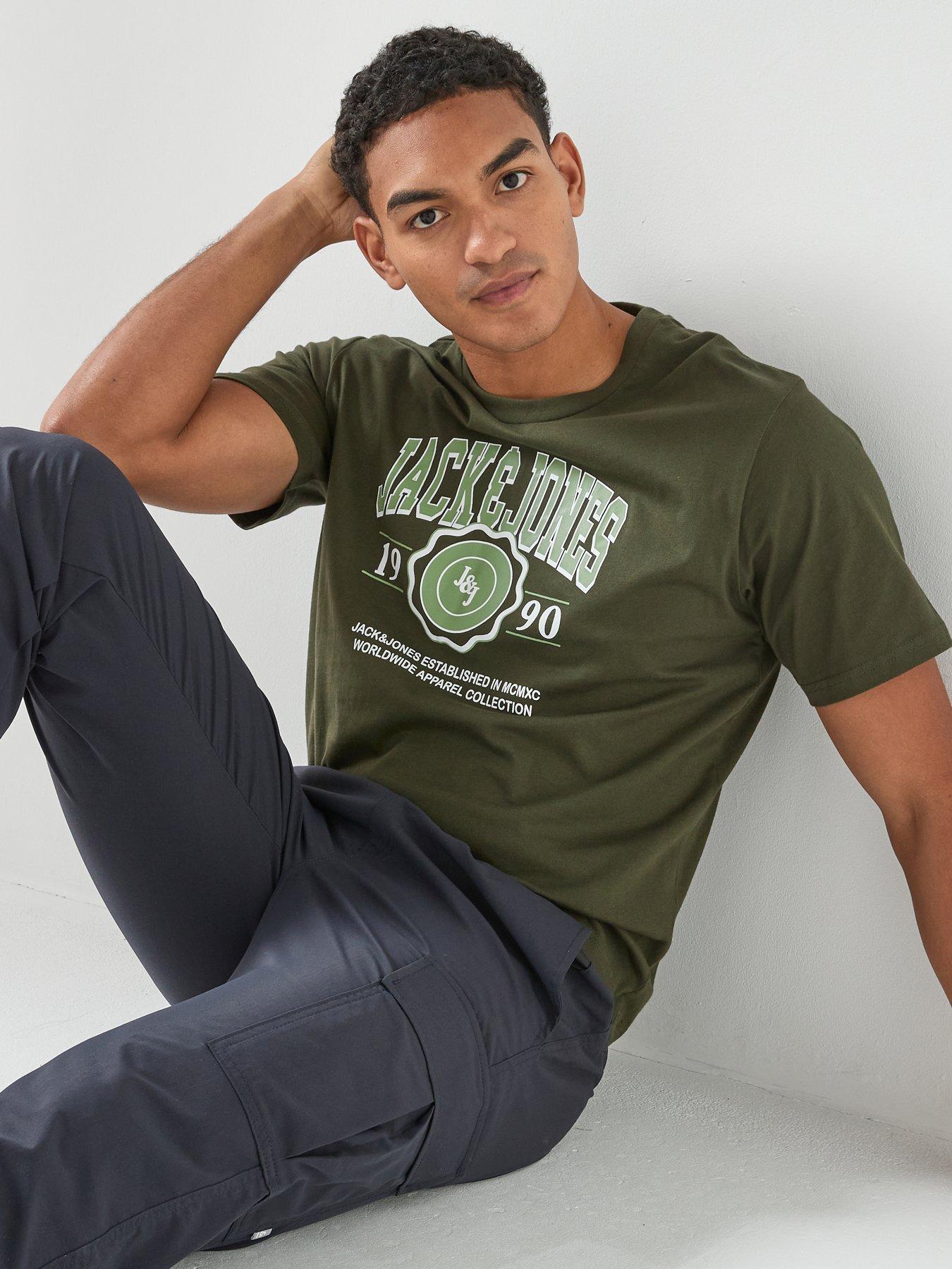  image of jack-jones-graphic-short-sleeve-t-shirt-green
