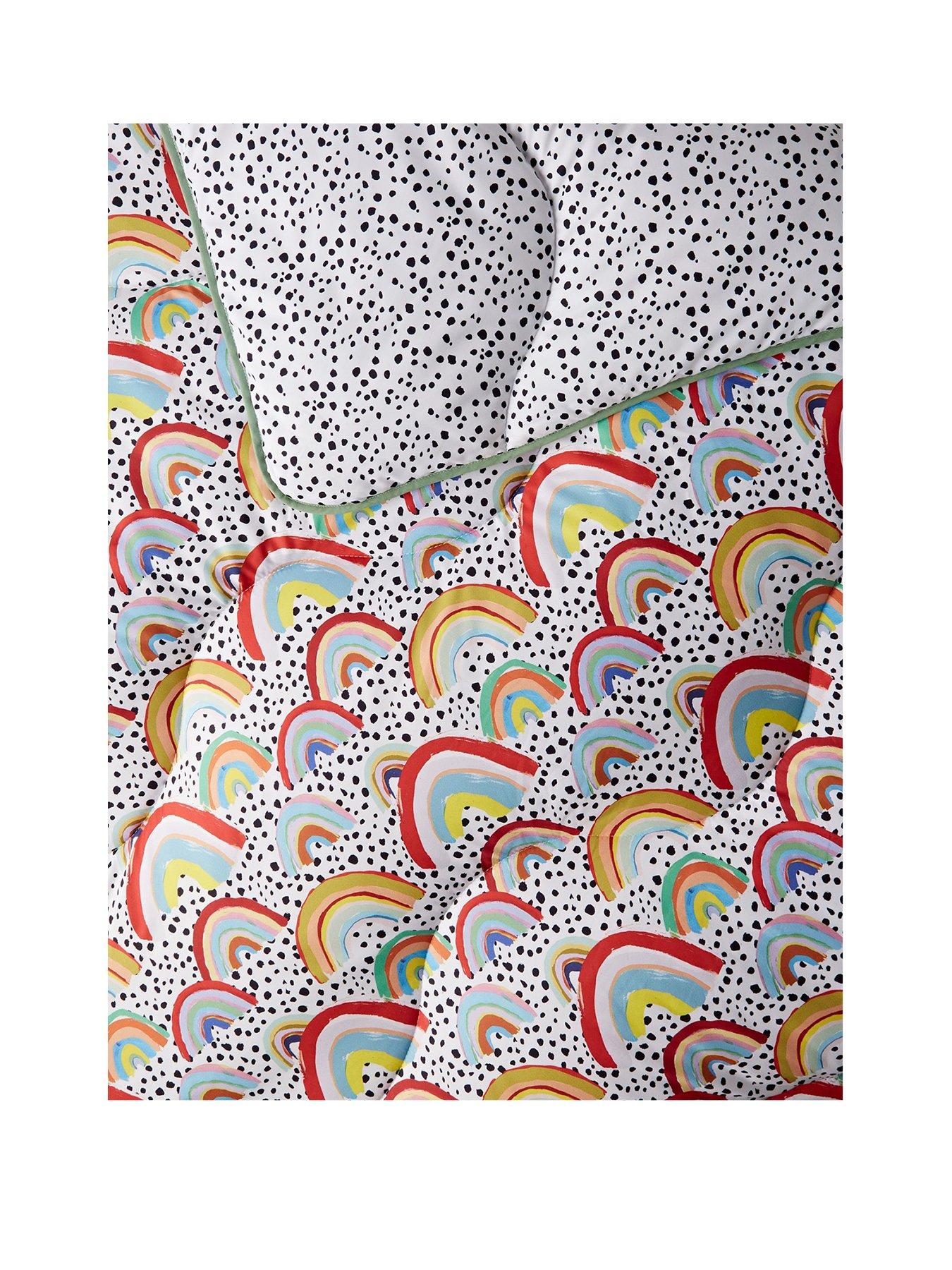  image of night-lark-x-eleanor-bowmer-rainbow-printnbspcoverless-quilt-and-pillowcase-set
