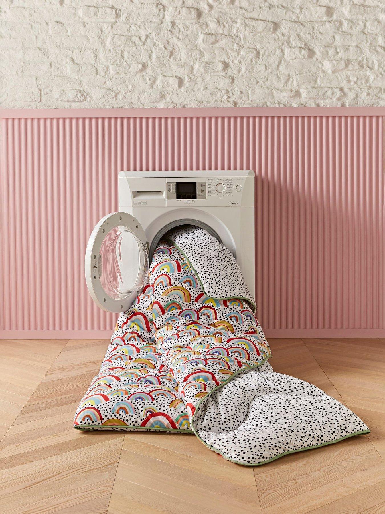  image of night-lark-x-eleanor-bowmer-rainbow-printnbspcoverless-quilt-and-pillowcase-set