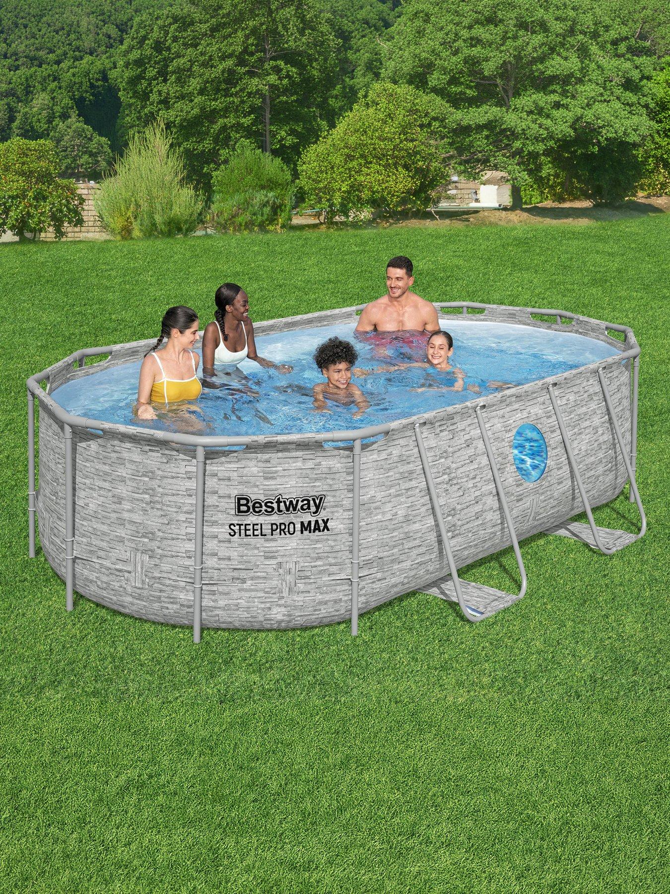 Bestway 14ft x 8ft 2 x 39.5in Splashview Pool Set Oval