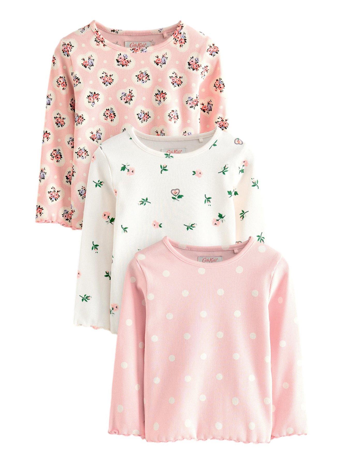 cath-kidston-3-pack-long-sleeve-ribbed-t-shirts-pink