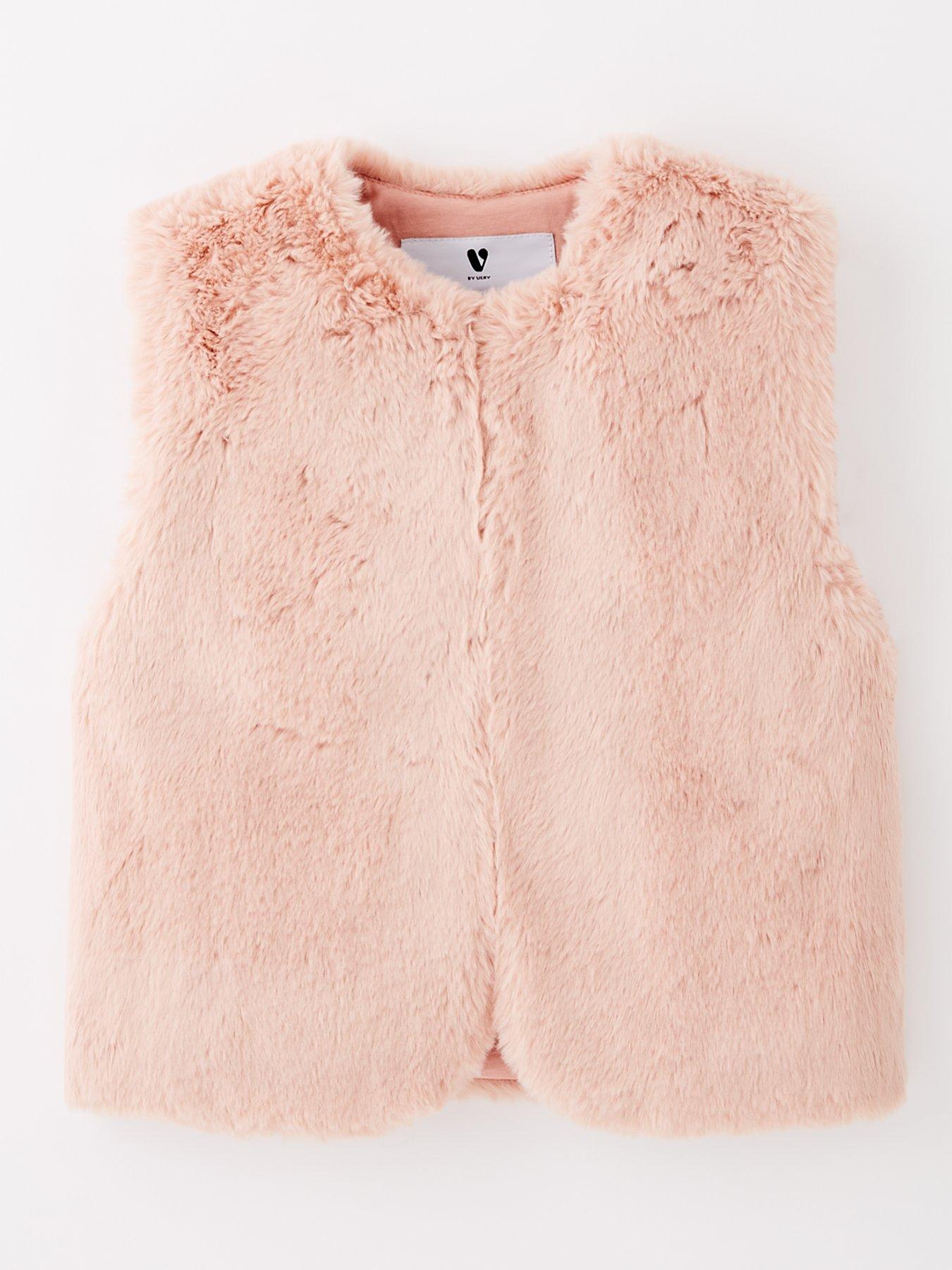 undefined Girls Faux Fur Gilet - Pink