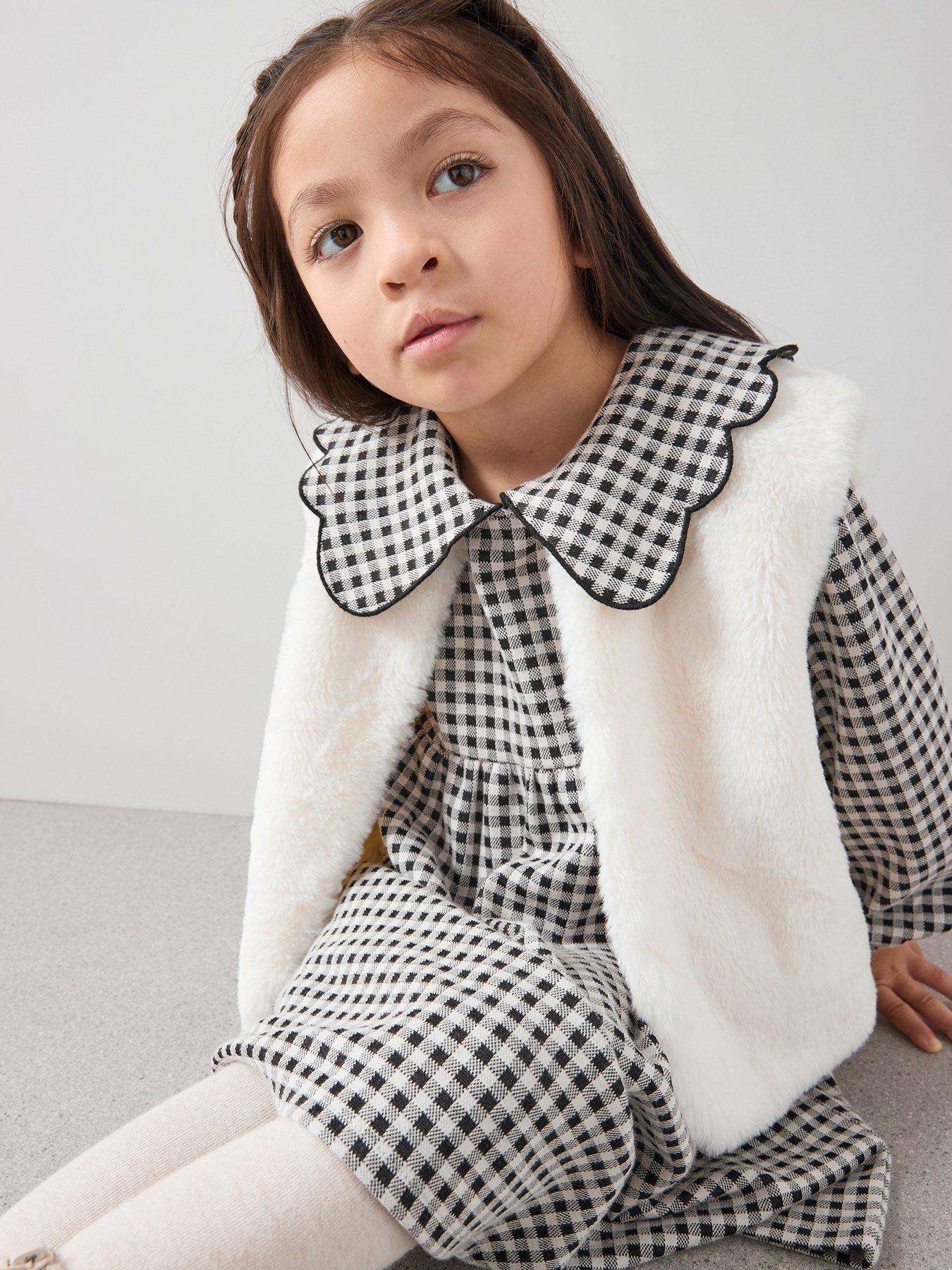 The Very Collection Girls Faux Fur Gilet - Cream