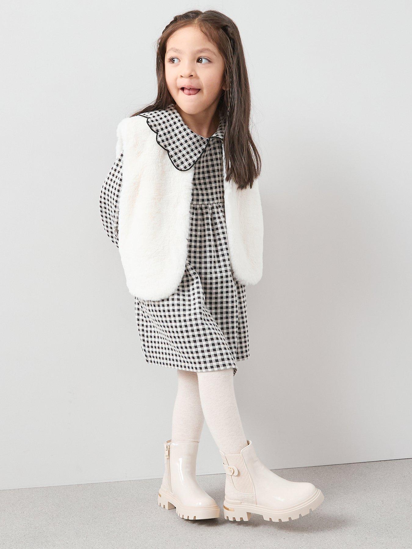 Image 1 of 6 of The Very Collection Girls Faux Fur Gilet - Cream