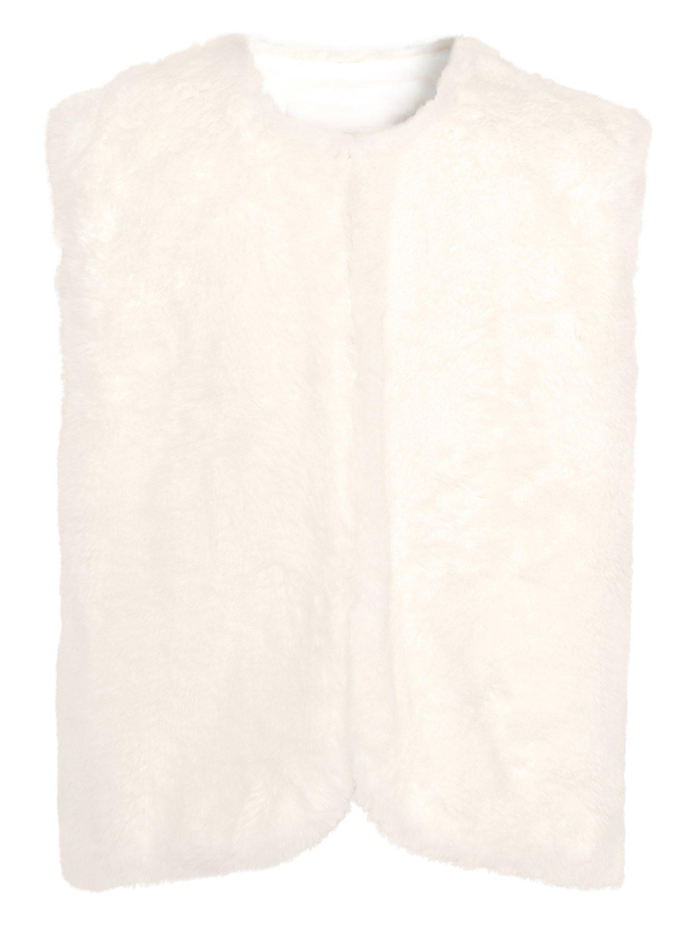 Image 6 of 6 of The Very Collection Girls Faux Fur Gilet - Cream