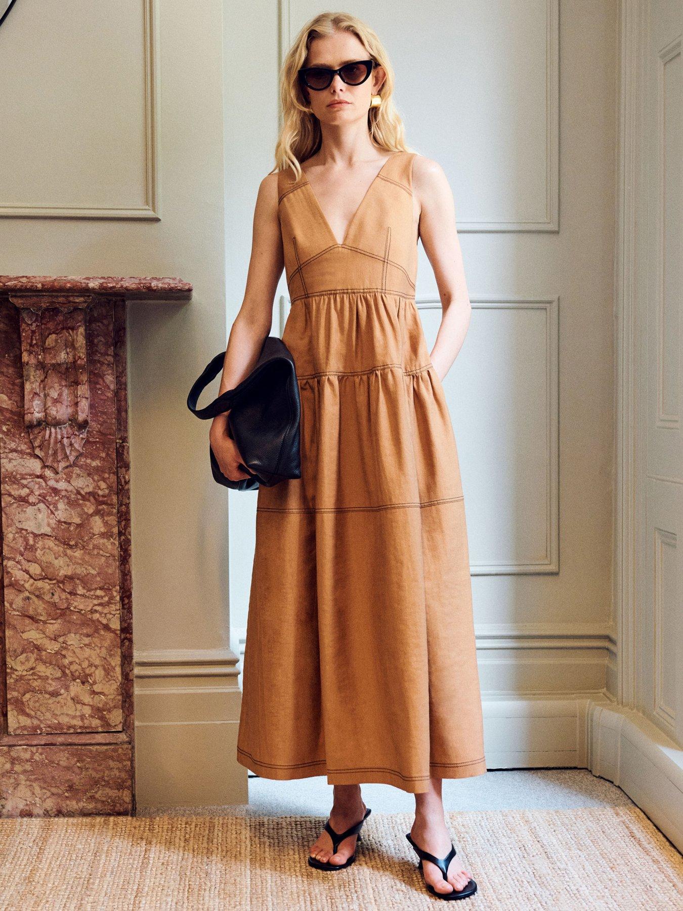 Vivere Polly Polly Sundress - Brown