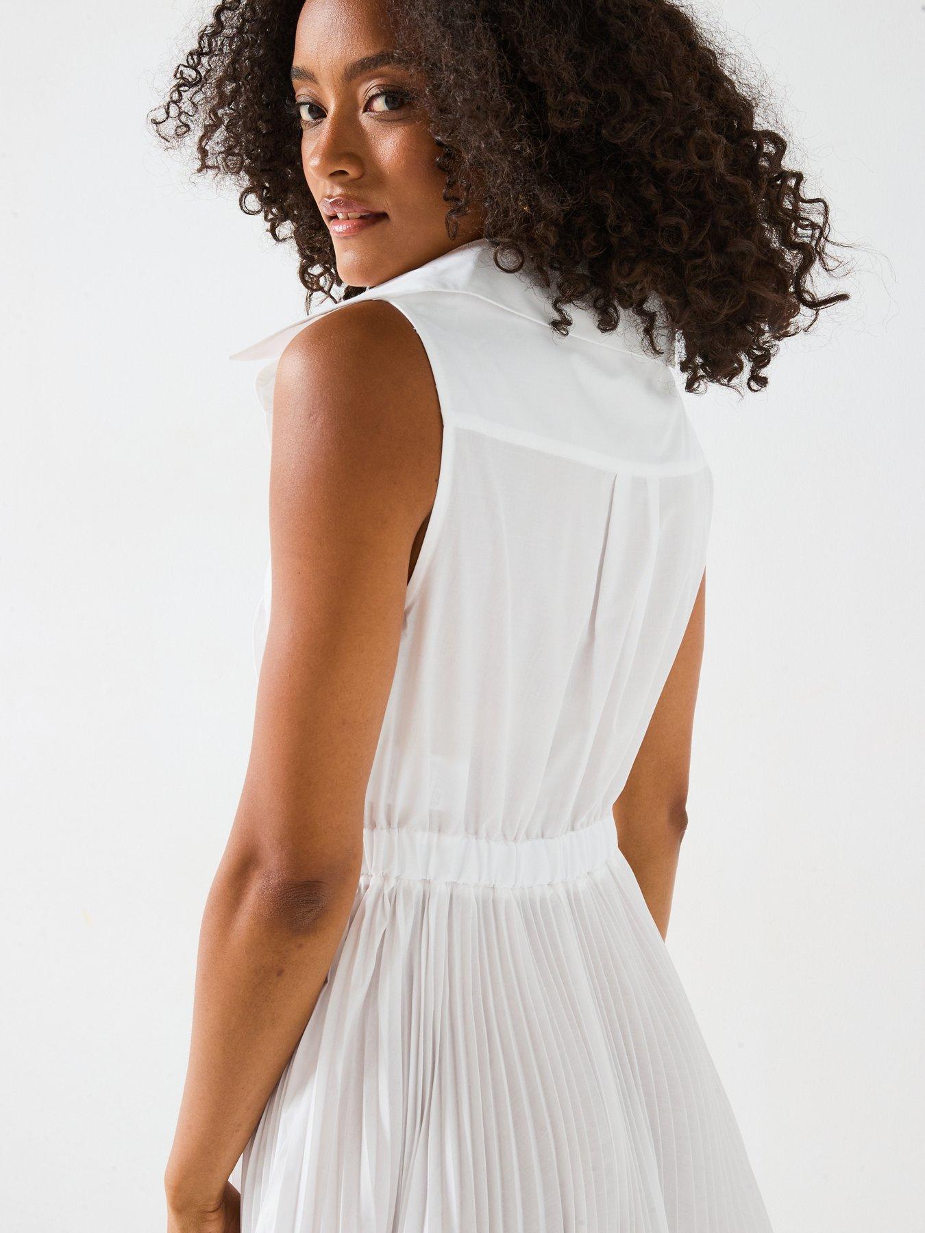 Image 2 of 6 of Mei Meij Pleated Dress &nbsp;- White