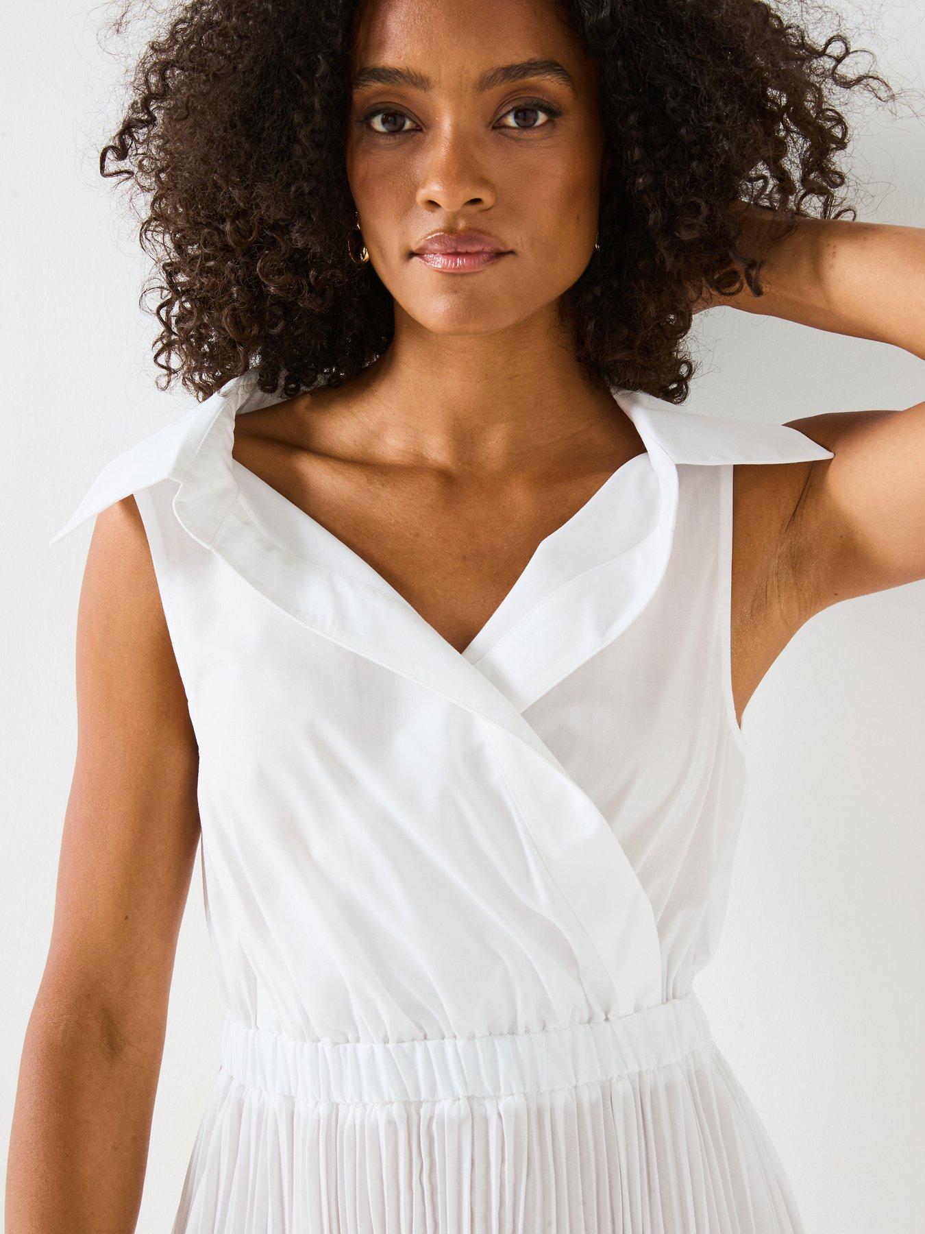 Image 4 of 6 of Mei Meij Pleated Dress &nbsp;- White