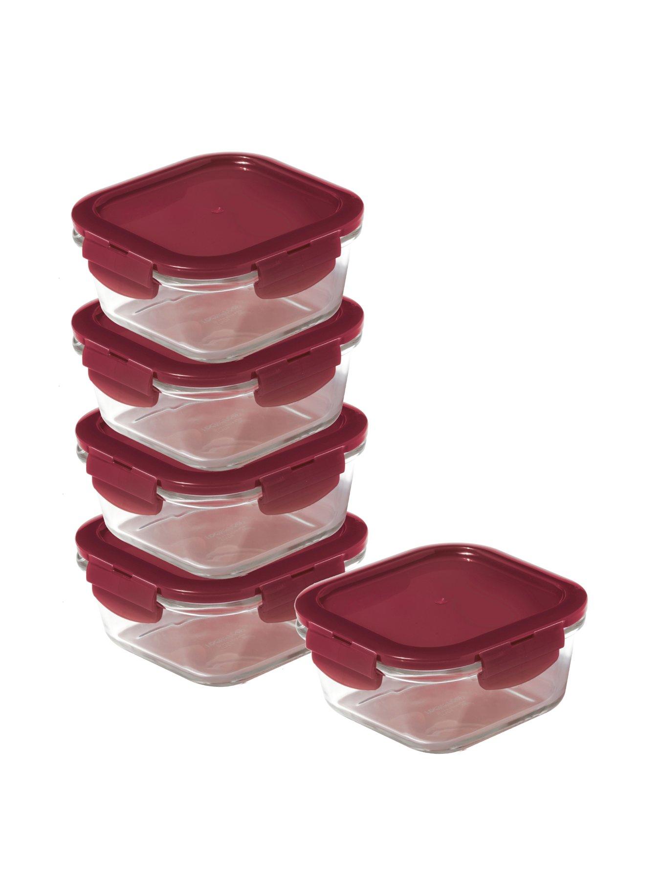 Lock and Lock Ovenglass Square, 500ml Set Of 5