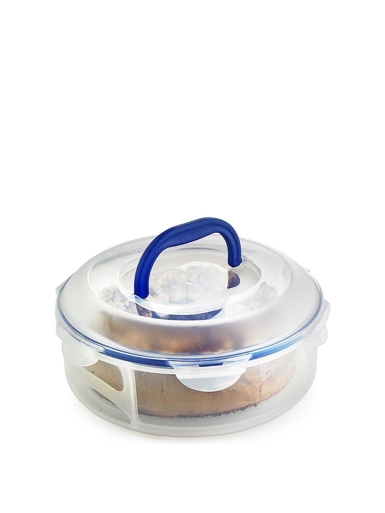 Image 2 of 5 of LocknLock Round Cake Carrier Tray &amp; Carrier Handle