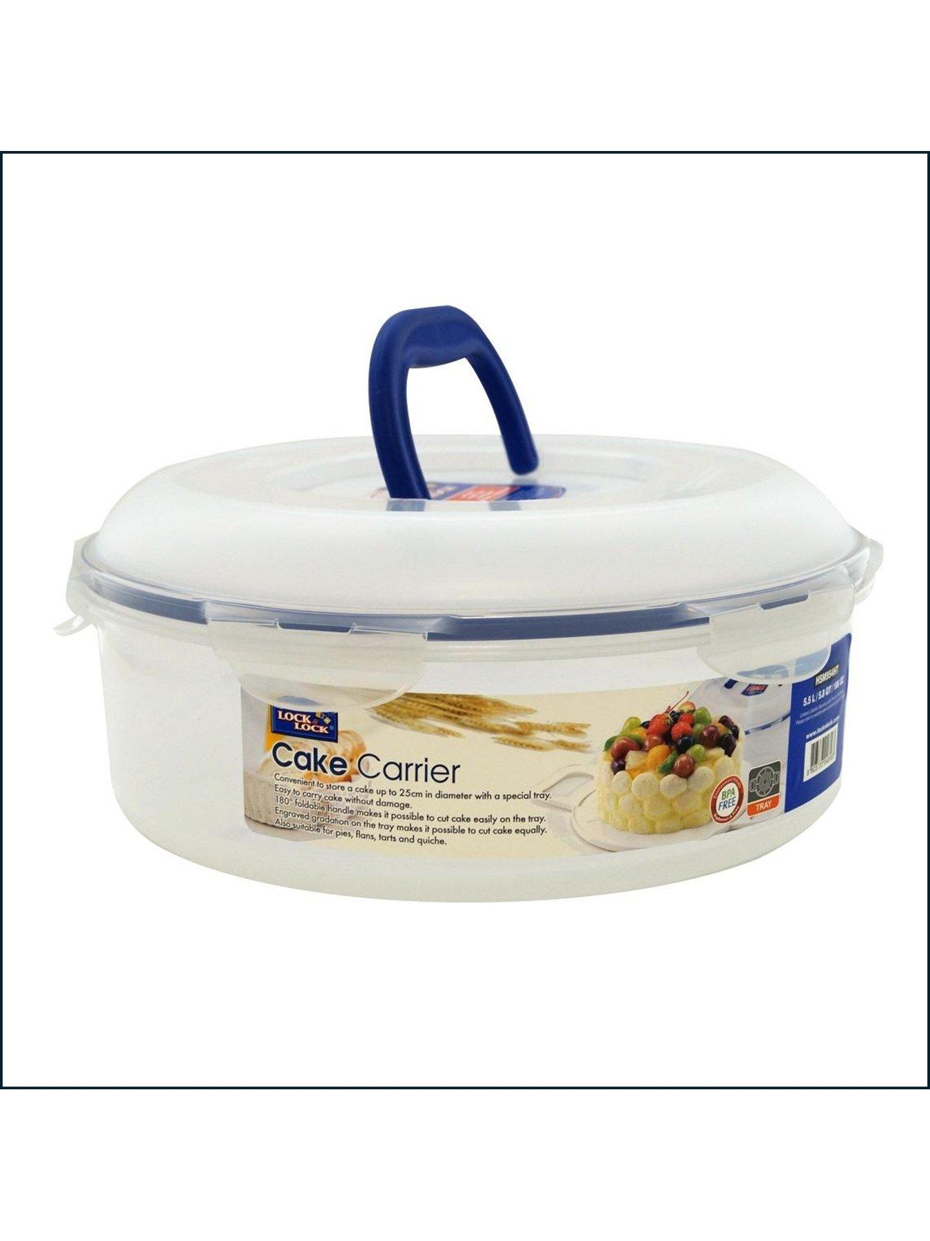 Image 3 of 5 of LocknLock Round Cake Carrier Tray &amp; Carrier Handle