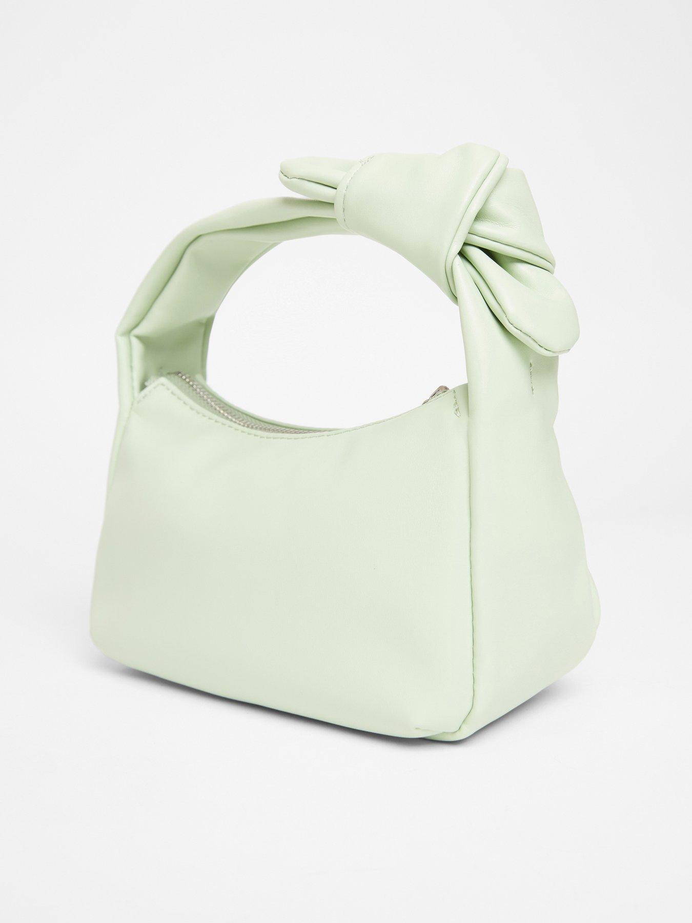  image of quiz-green-knot-handle-shoulder-bag