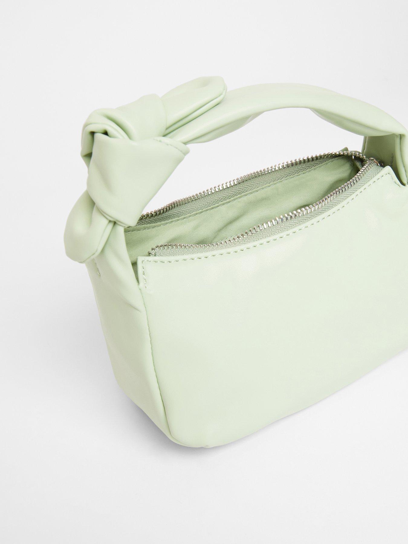 image of quiz-green-knot-handle-shoulder-bag