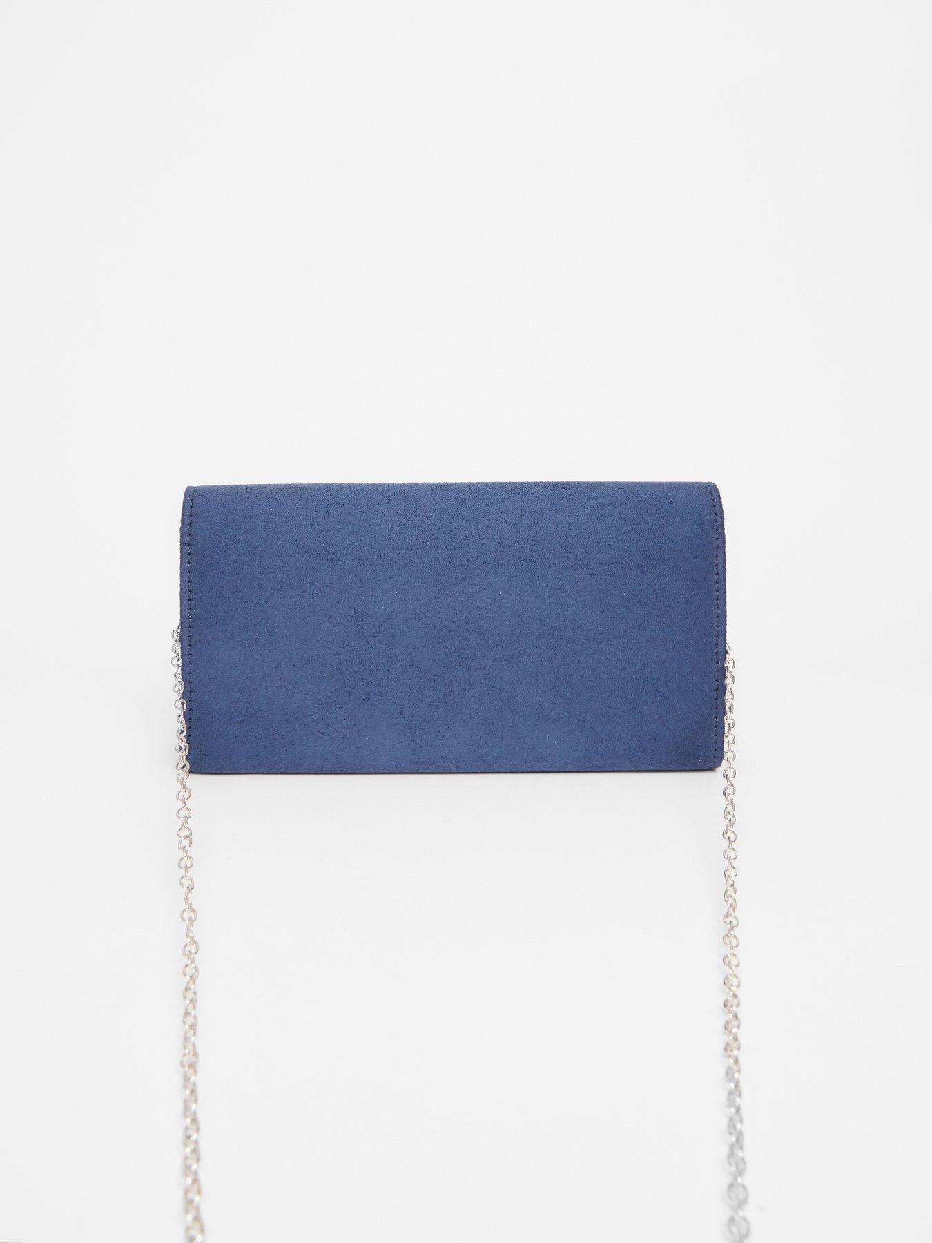  image of quiz-navy-thin-clutch-bag