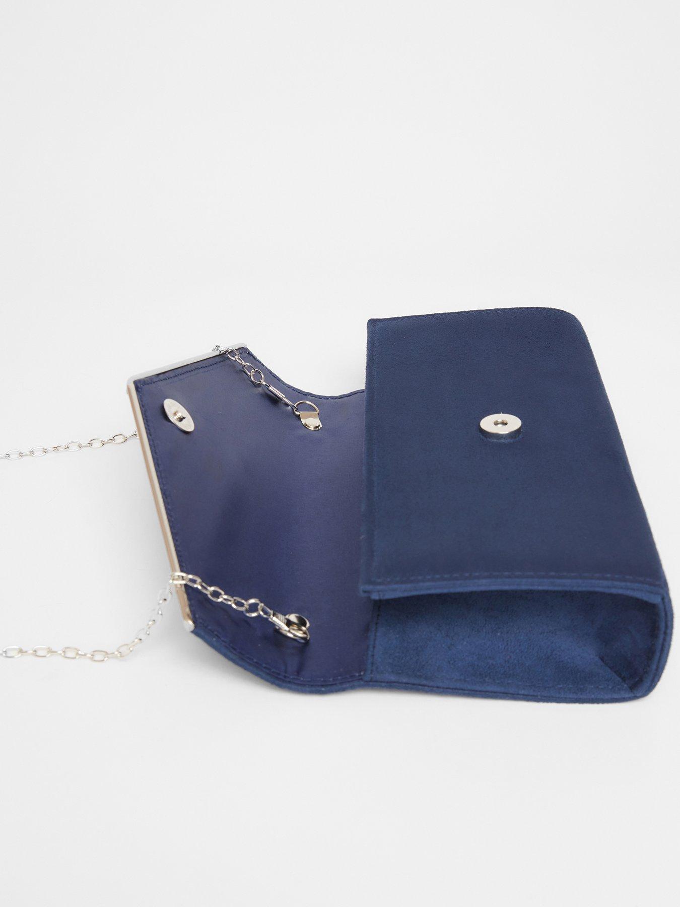  image of quiz-navy-thin-clutch-bag
