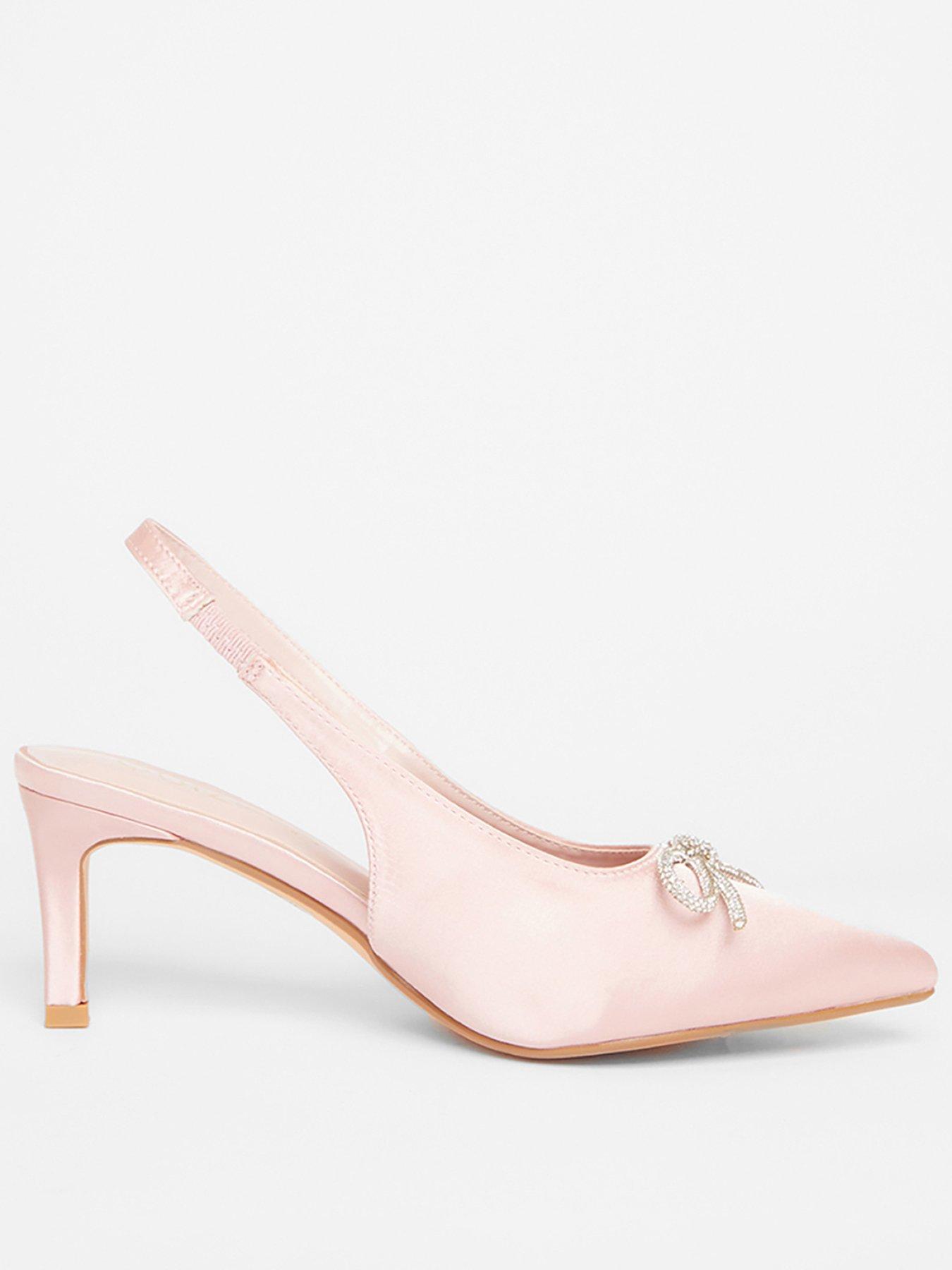 undefined Wide Fit Pink Sling Back Heels