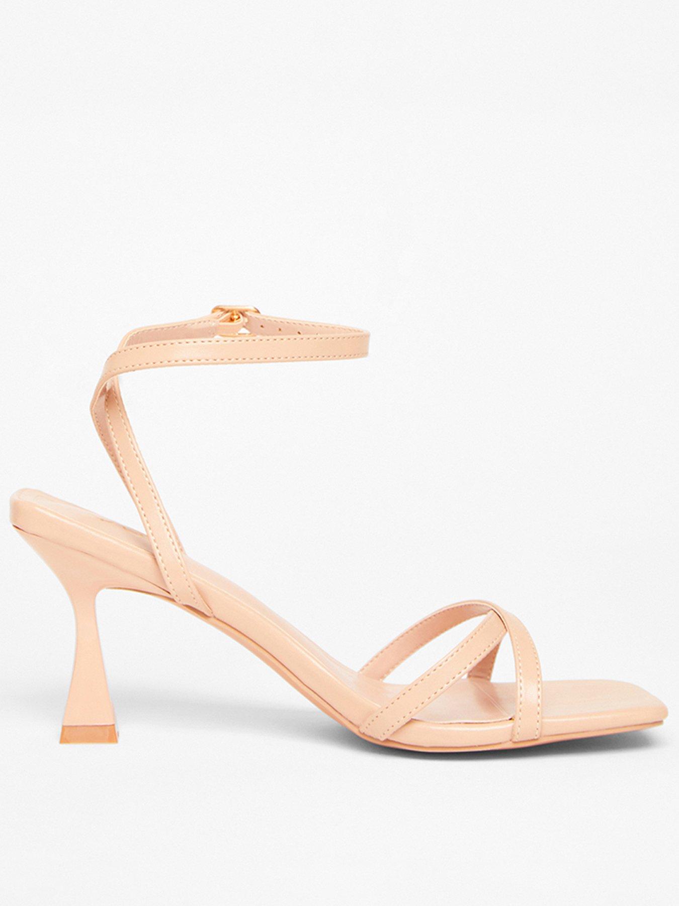  image of quiz-nude-strappy-flared-heels