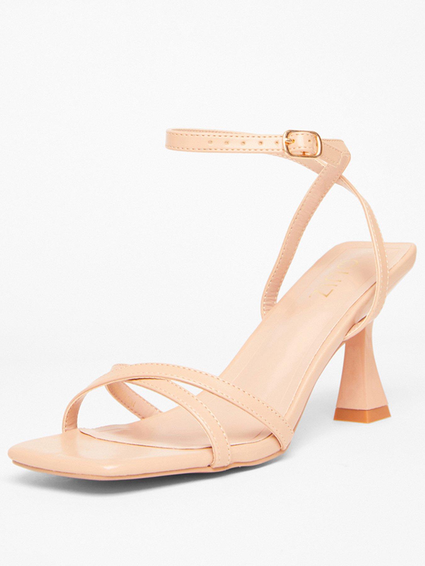  image of quiz-nude-strappy-flared-heels