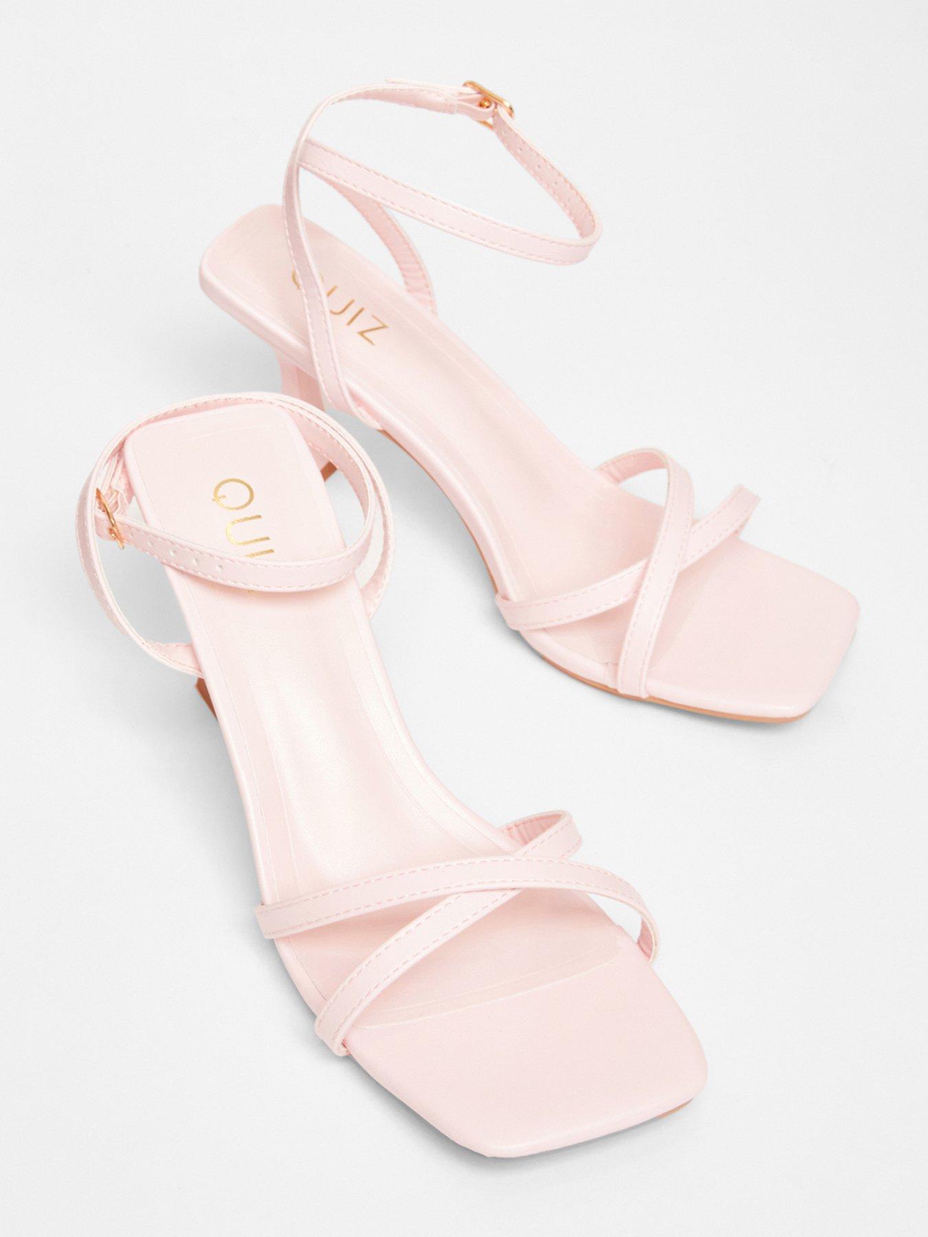  image of quiz-pink-strappy-flared-heels