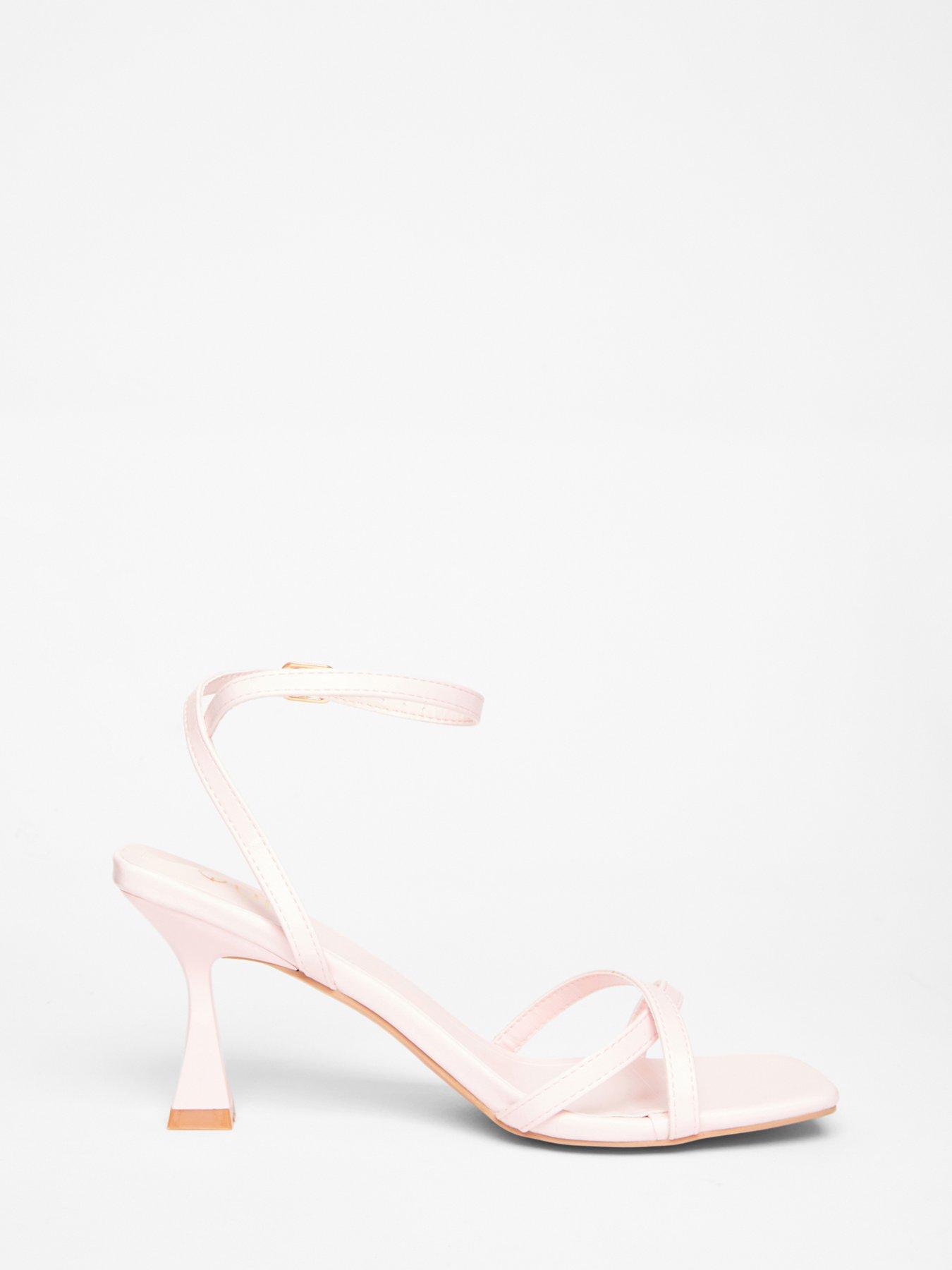  image of quiz-pink-strappy-flared-heels